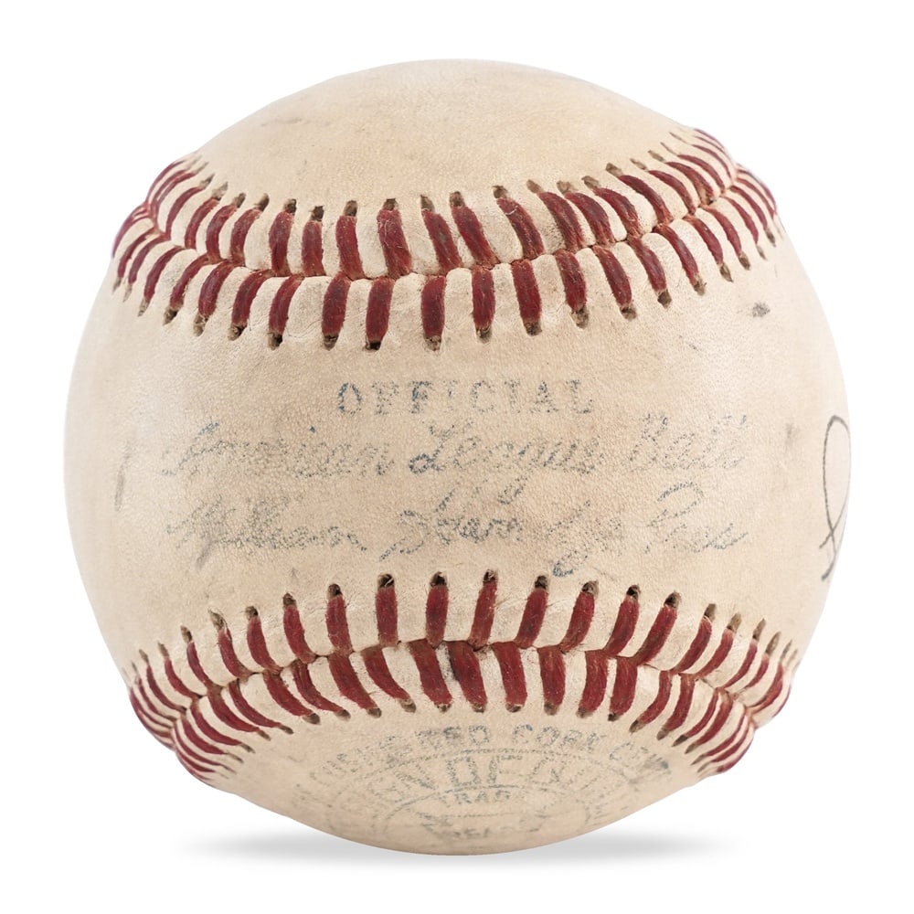 BABE RUTH & LOU GEHRIG SIGNED OFFICIAL AMERICAN LEAGUE BASEBALL - 4
