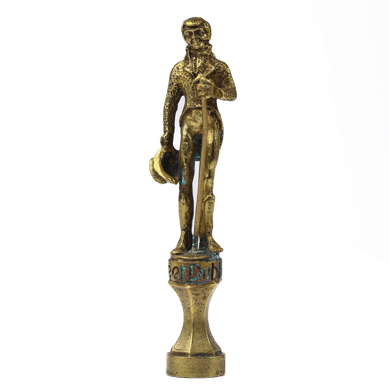 A GILT BRONZE GENTLEMAN FIGURAL SEAL (1 of 5)