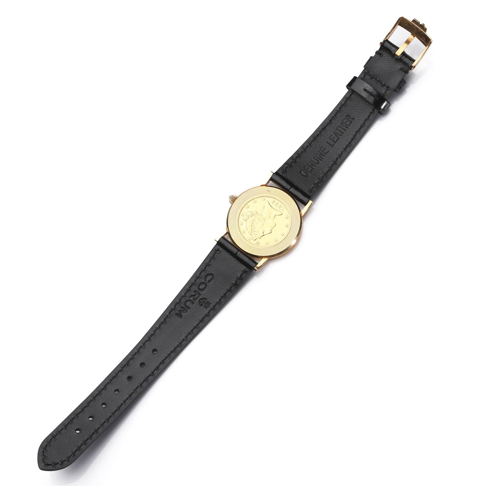 COIN-DIAL DIAMOND-SET QUARTZ WRISTWATCH, CORUM-STYLE - 6