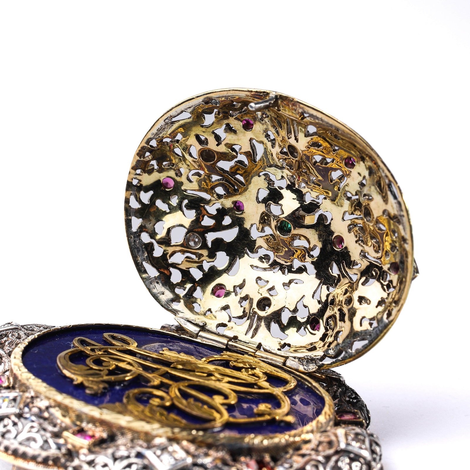 VICTORIAN PERIOD (1837–1901) ITALIAN NOBLEMAN'S CUSTOM-MADE GOLD AND SILVER LOCKET PENDANT - 8