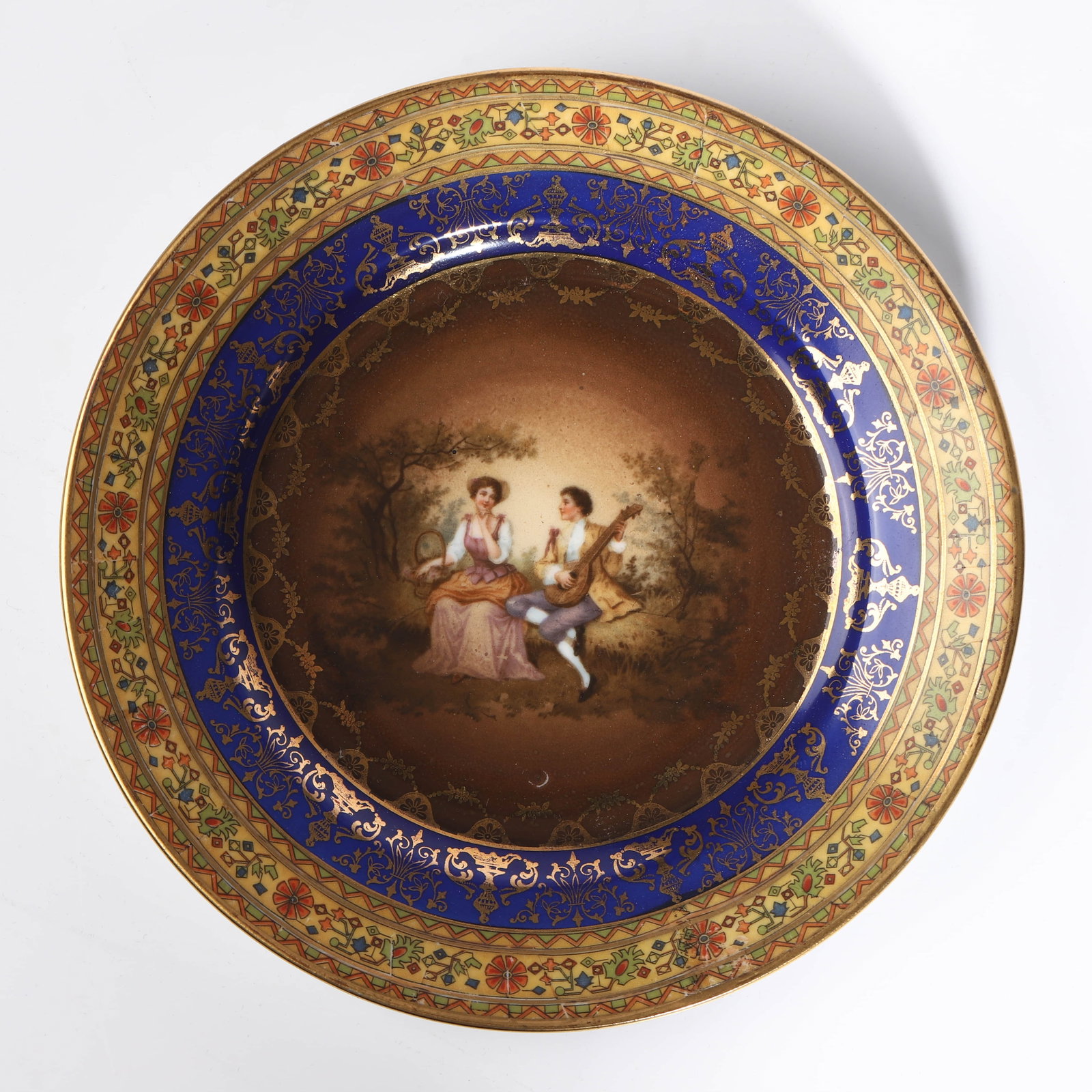 A CONTINENTAL PORCELAIN CUP AND SAUCER SET - 4
