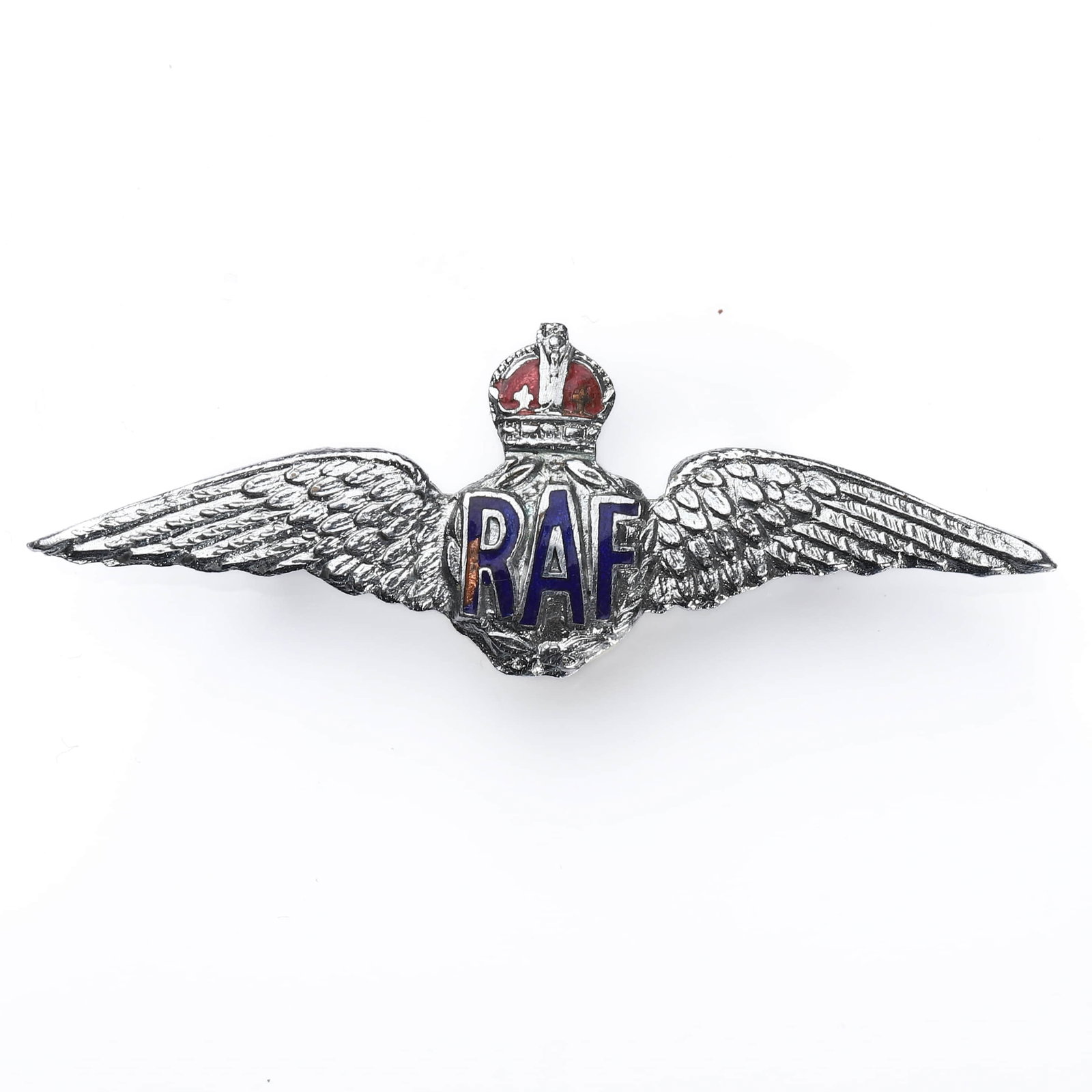ROYAL AIR FORCE ENAMEL PILOT WINGS BROOCH - 2