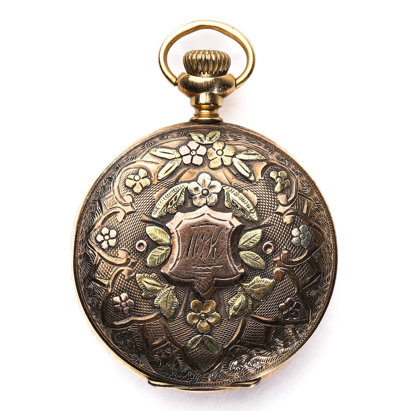 A MULTICOLOR GOLD ELGIN NATIONAL WATCH COMPANY POCKET WATCH, CIRCA EARLY 20TH CENTURY (1 of 8)