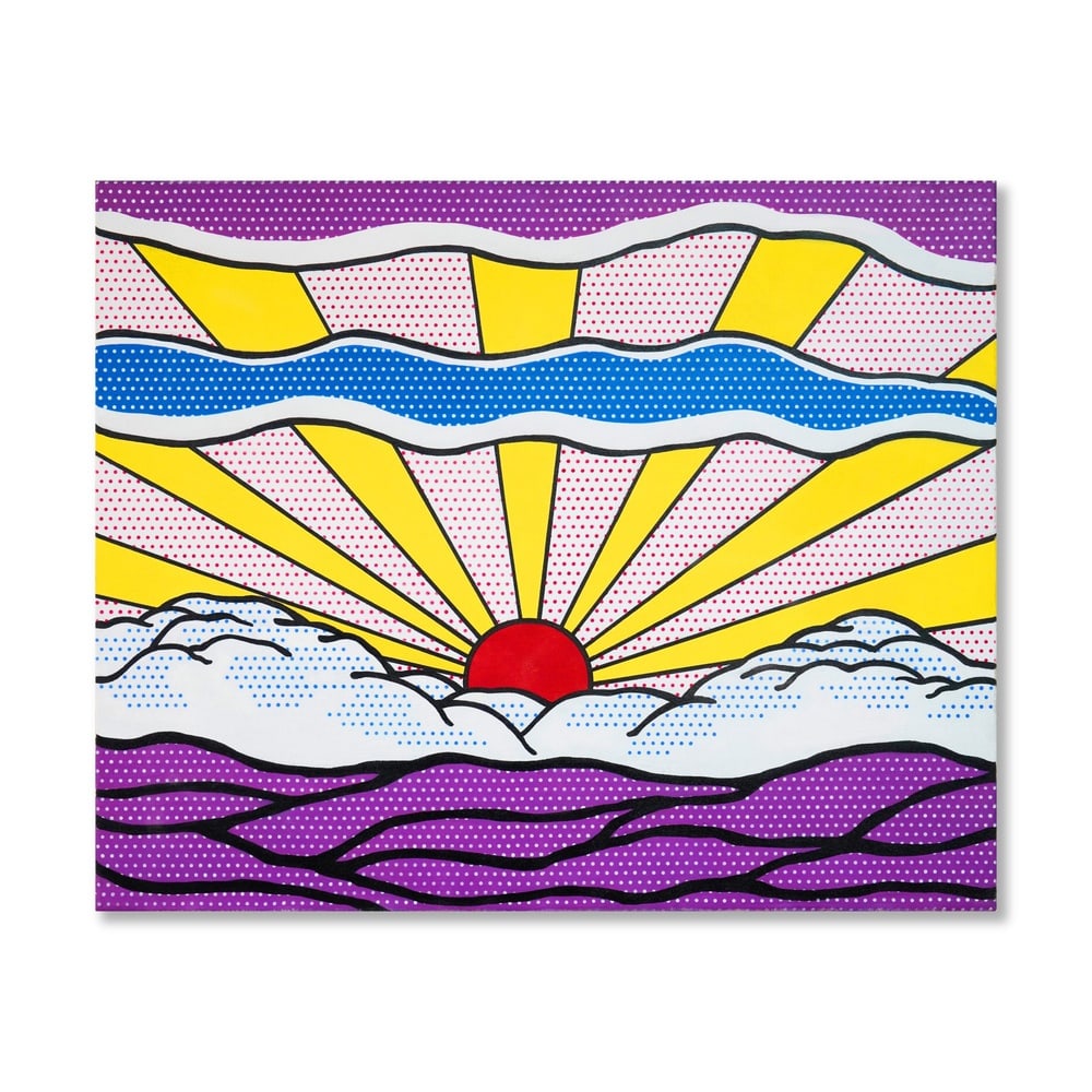ROY LICHTENSTEIN (1923-1997), ATTRIBUTED TO, OIL AND MAGNA ON CANVAS: Signed (verso) Image Dimensions: 34 x 42 in. (86.4 x 106.7 cm) Roy lichtenstein was a leading force in the American pop art movement, known for transforming everyday mass imagery into high art through