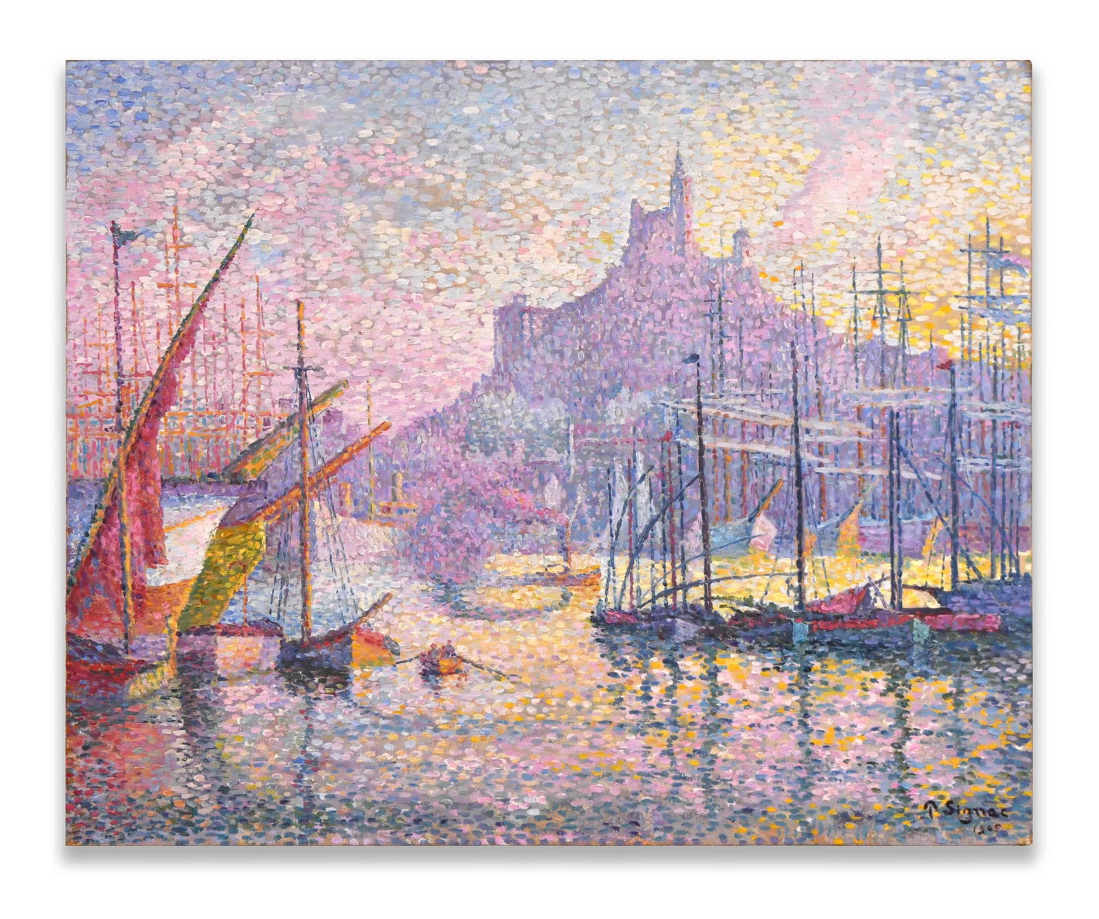 PAUL SIGNAC (1863-1935), ATTRIBUTED TO, OIL ON CANVAS: PAUL SIGNAC (1863-1935), ATTRIBUTED TO, OIL ON CANVAS Dimensions: Image size: 54 x 66.5 cm. All measured values are approximate. Provenance and Authenticity: This painting is presented in the manner a