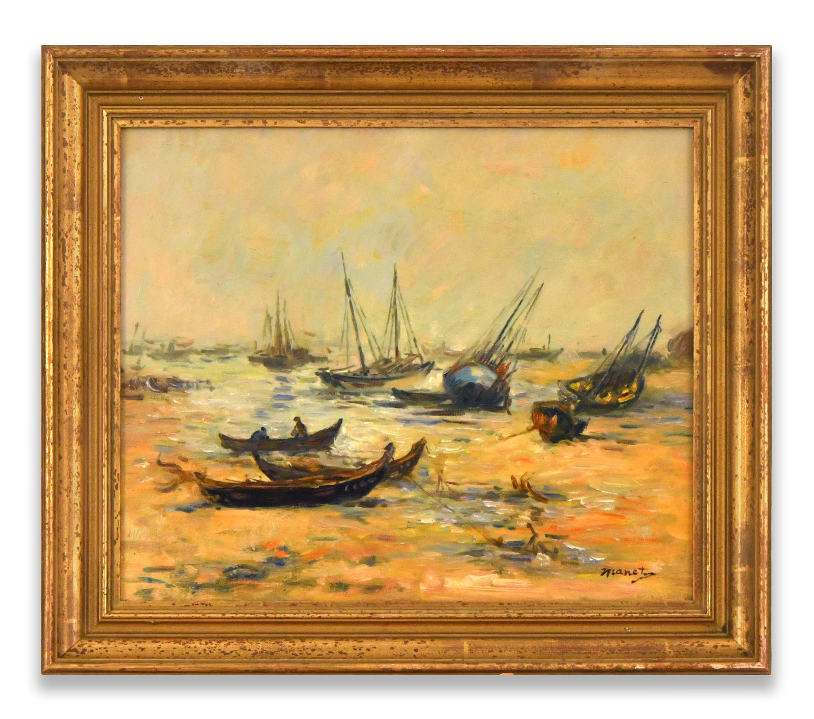 EDOUARD MANET (1832-1883), ATTRIBUTED TO, OIL ON CANVAS: EDOUARD MANET (1832-1883), ATTRIBUTED TO, OIL ON CANVAS Dimensions: Image size: 37.8 x 45.4 cm. All measured values are approximate.Outer frame size: 48.4 x 56 cm. All measured values are