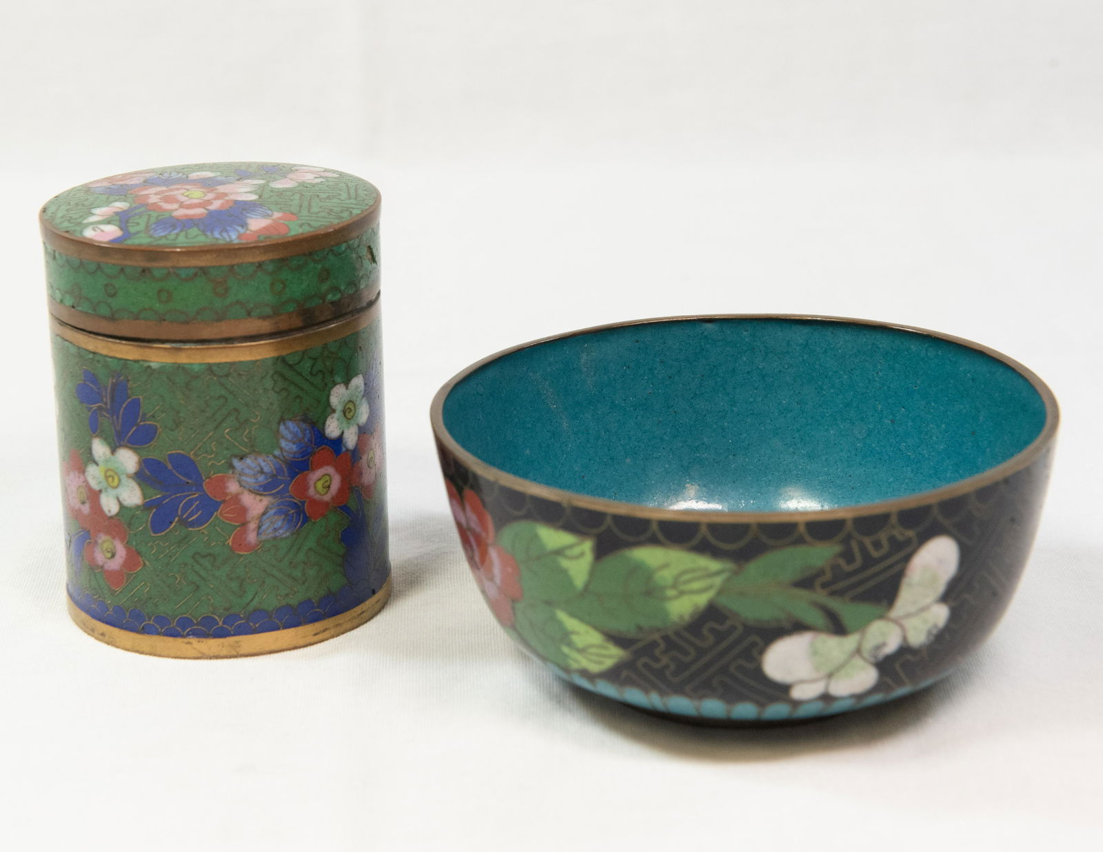 Cloisonne and Brass Bowl & Lidded Canister (1 of 16)