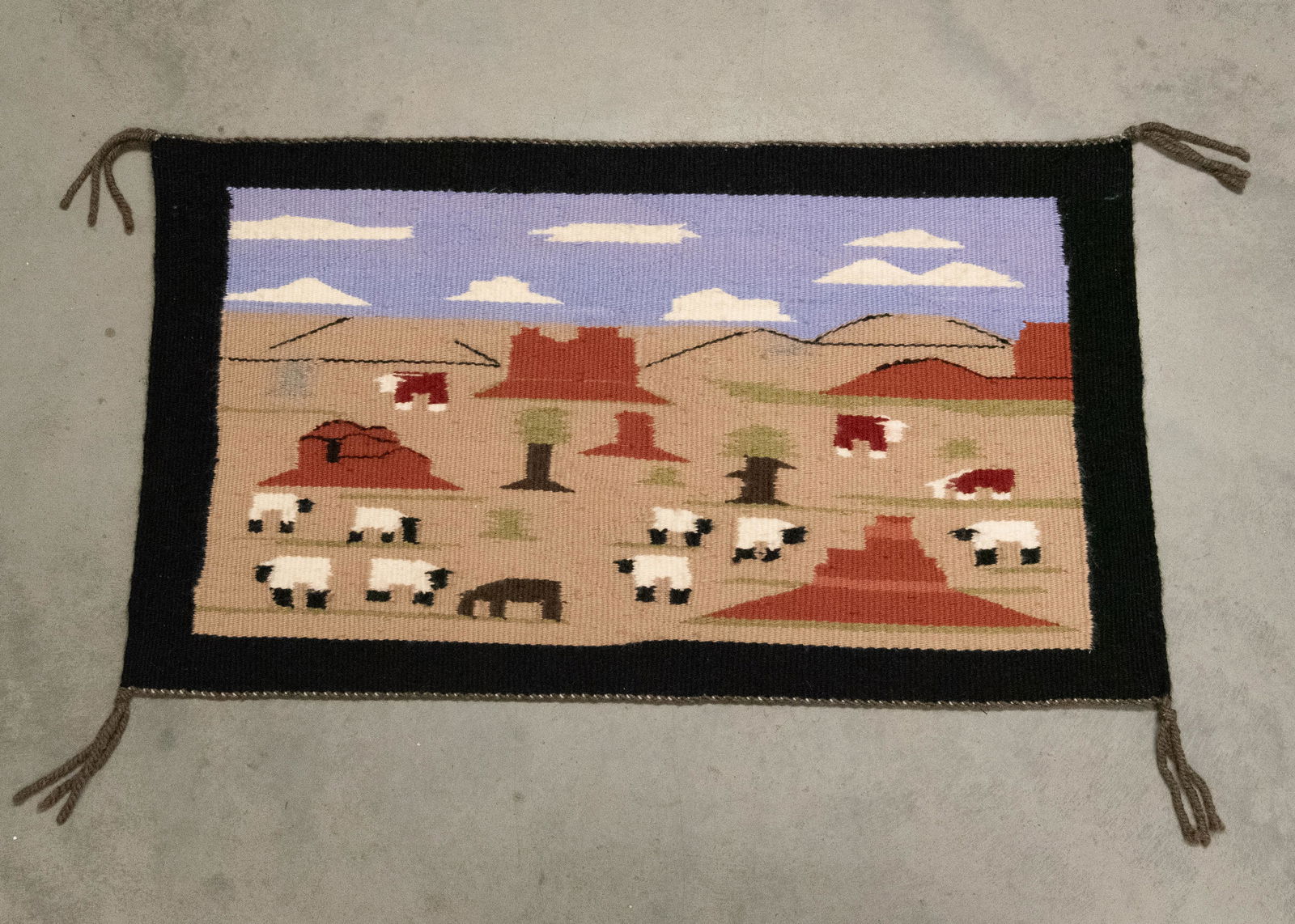 Navajo Native American Pictorial Weaving Rug (1 of 12)