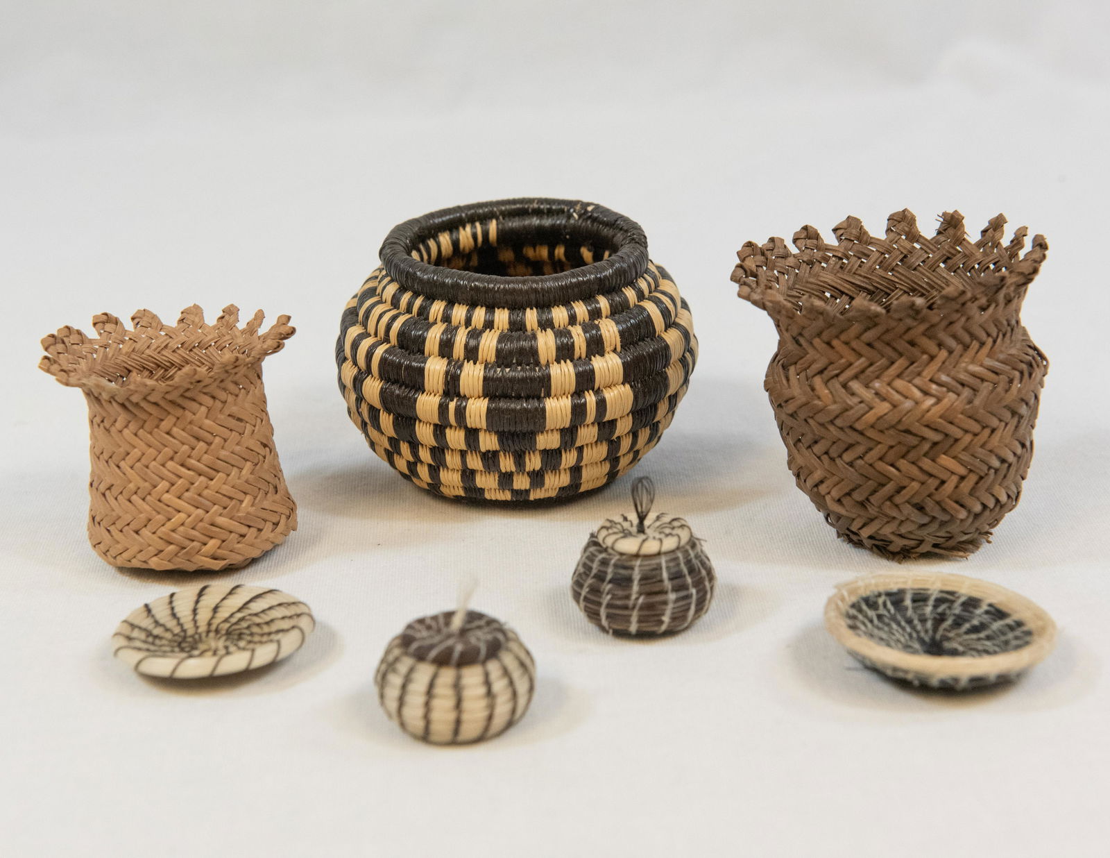 Native American Hand Woven MINIATURE BASKET COLLECTION (1 of 12)