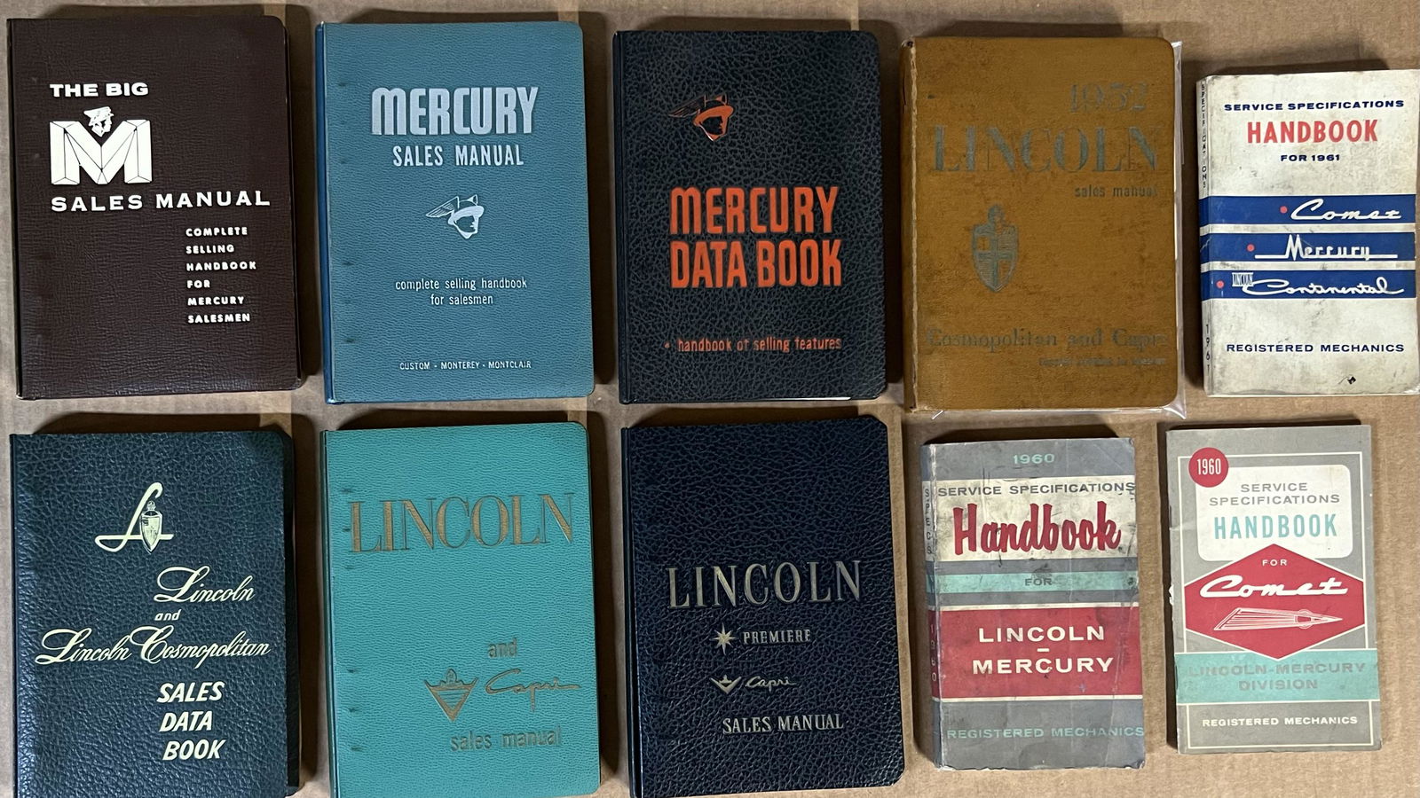 Lincoln, Mercury manuals and data books - 1950's-1960's - 27 total (1 of 2)