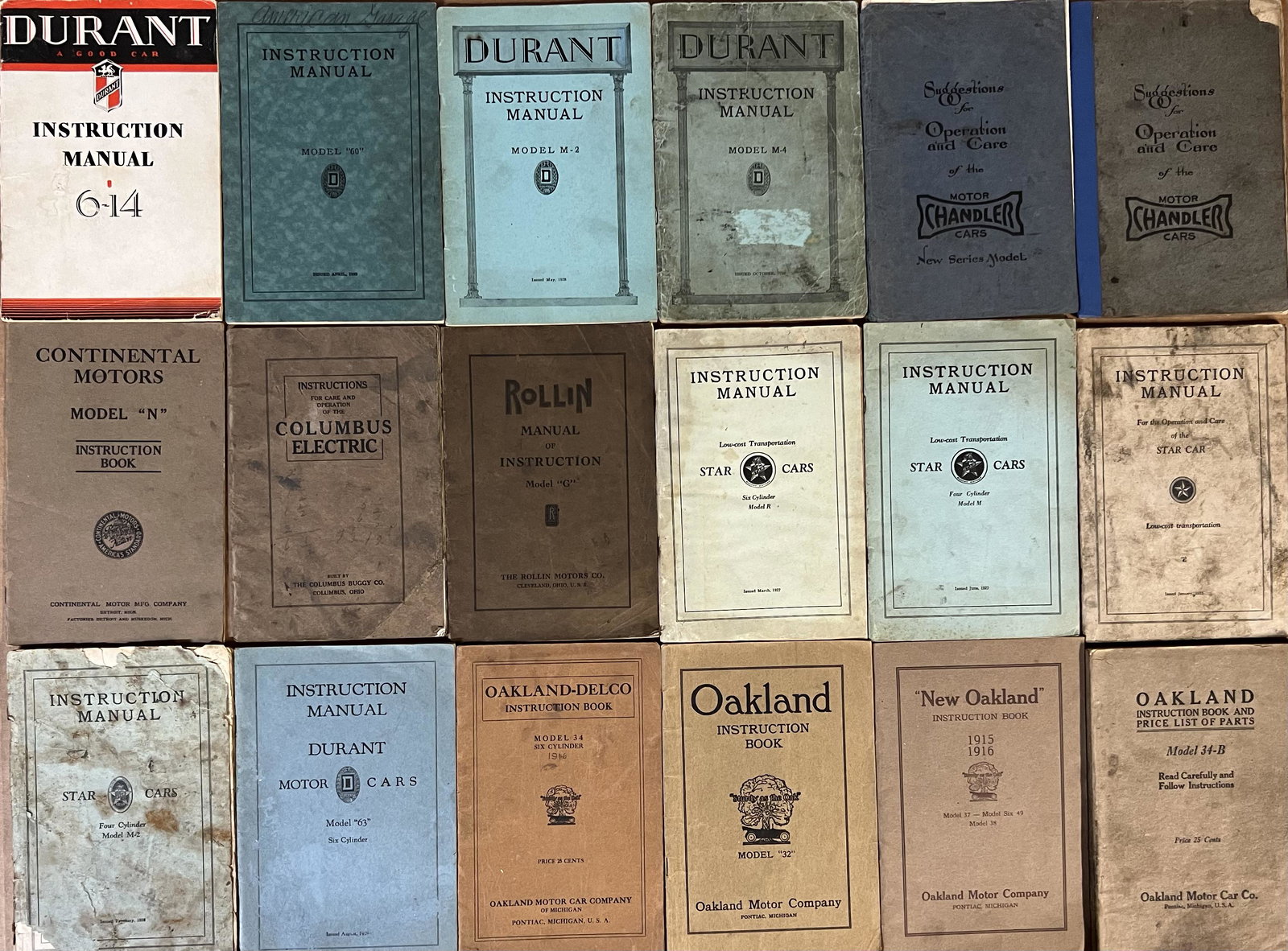 Oakland, Durant misc manuals - Teens -1930's, 28 total (1 of 2)