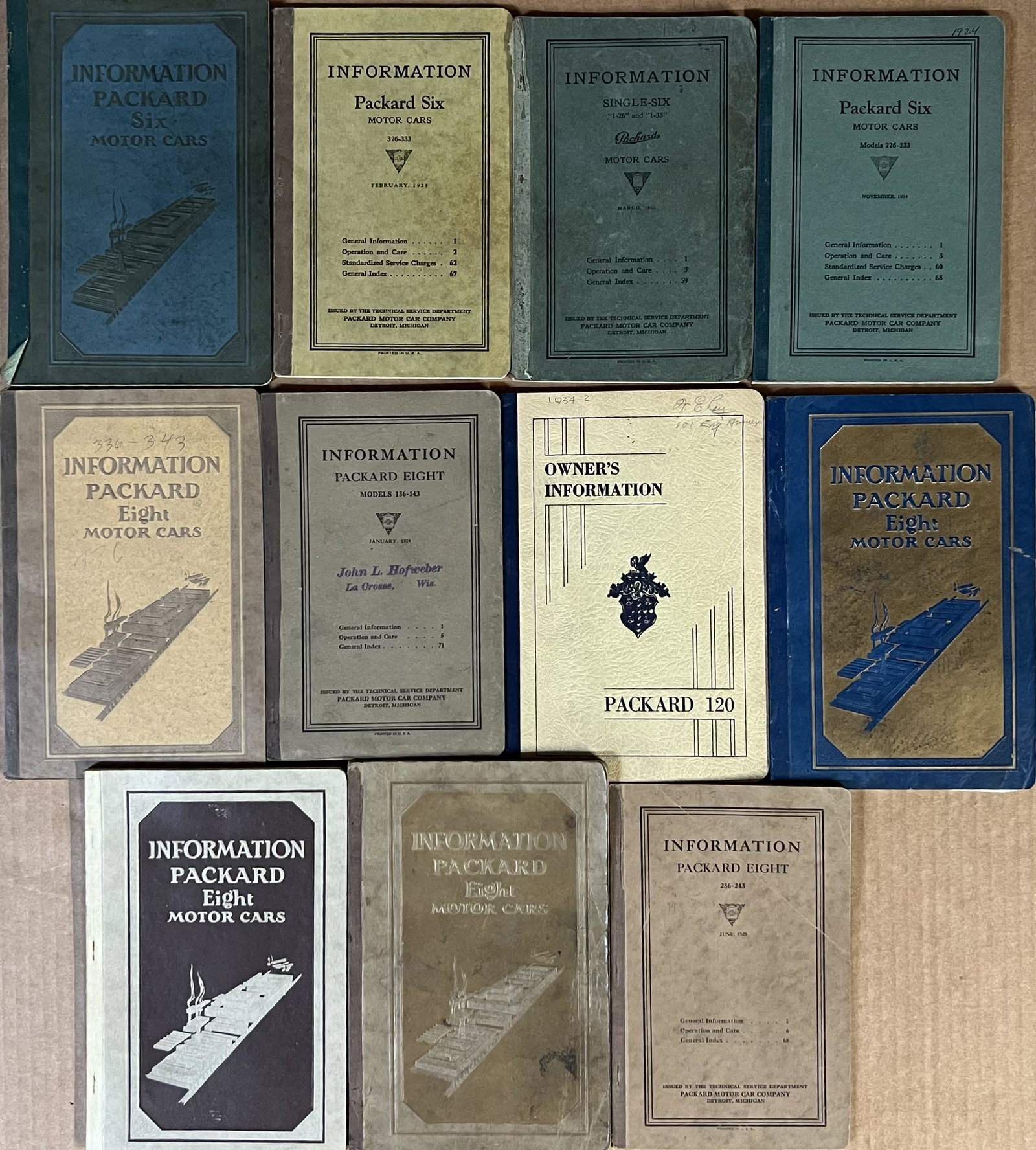 Eleven 1920's-1930's Packard manuals (1 of 1)