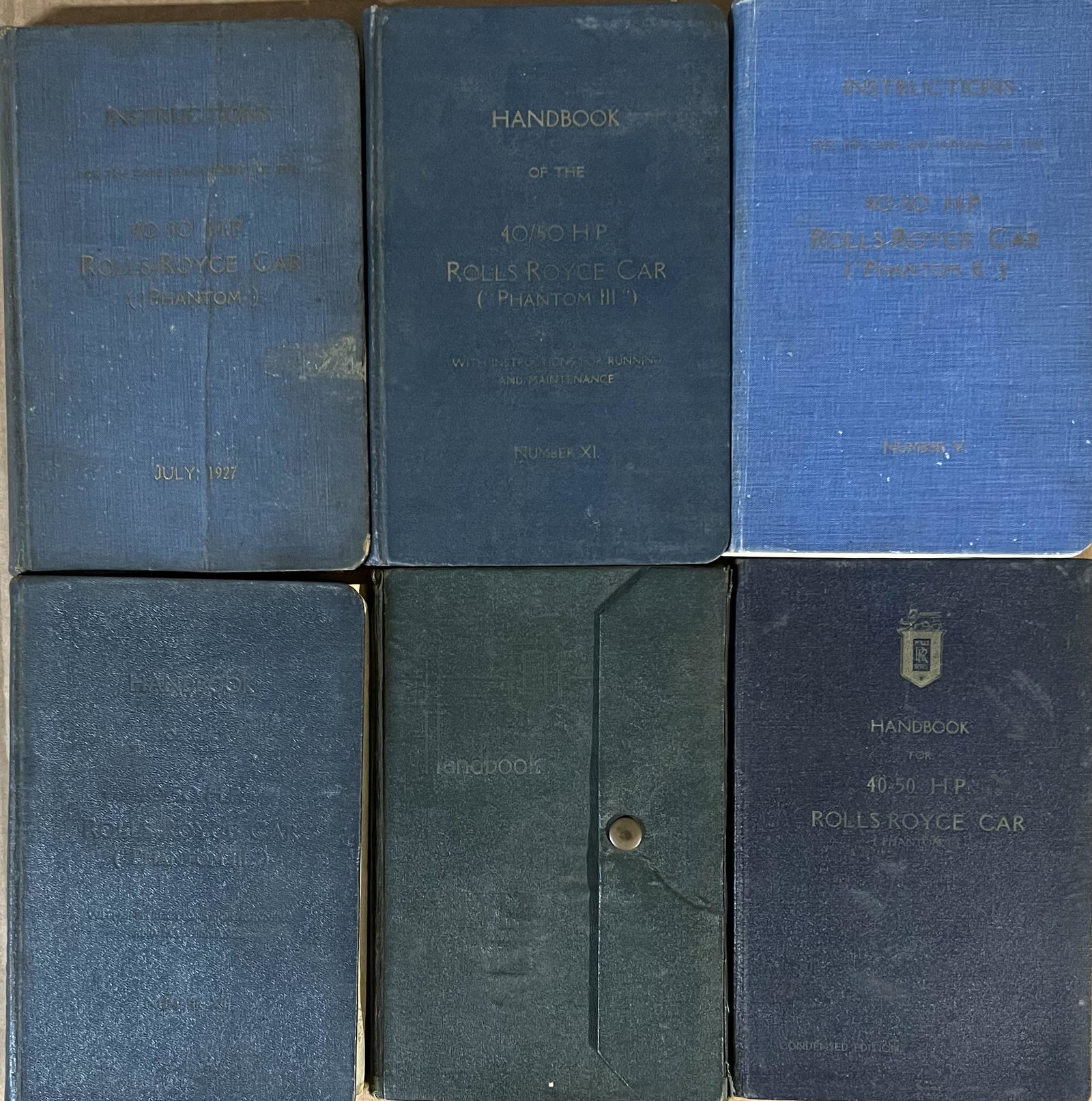 Six Rolls Royce manuals - two P I, one P II, two P III, one Wraith (1 of 1)
