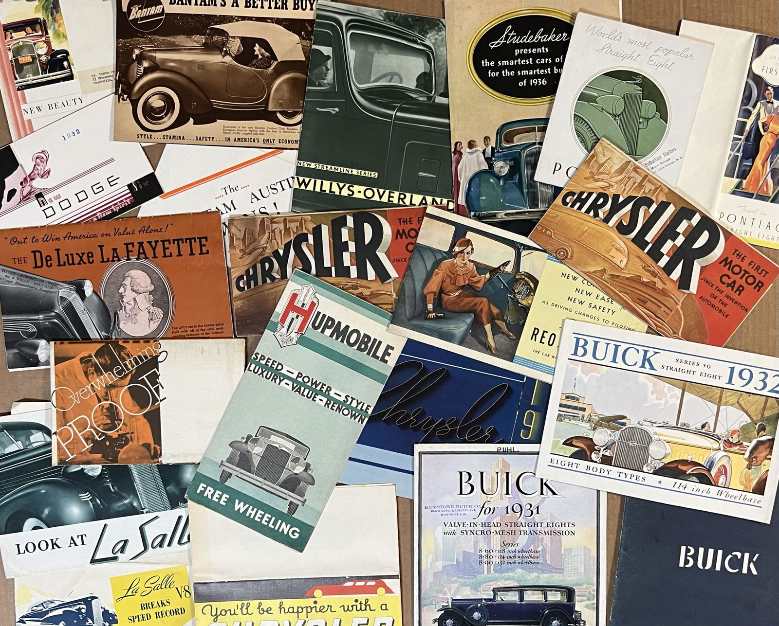 Fifty misc USA car brochures - 1930's (1 of 2)