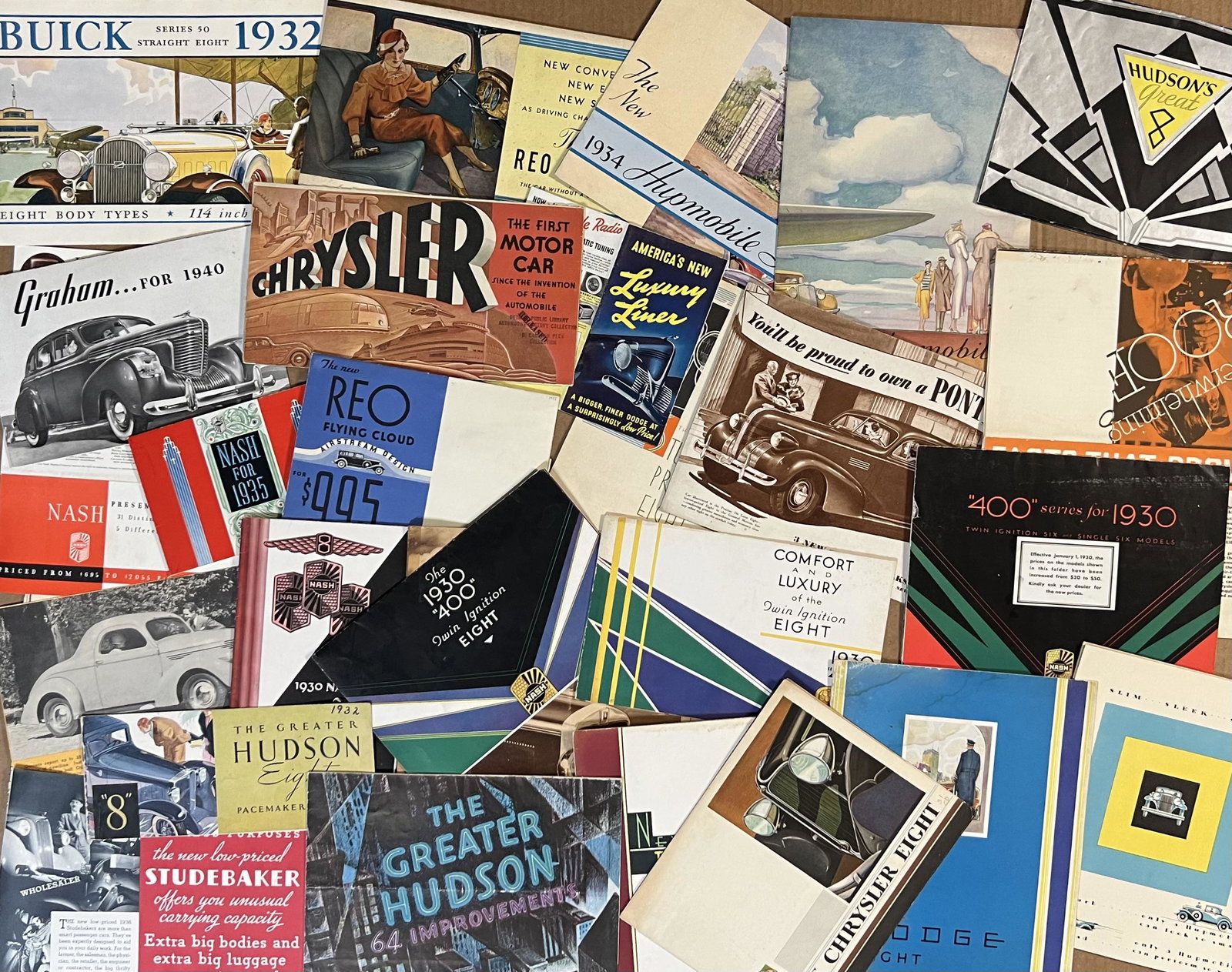 Fifty misc USA car brochures - 1930's-early 1940's (1 of 2)