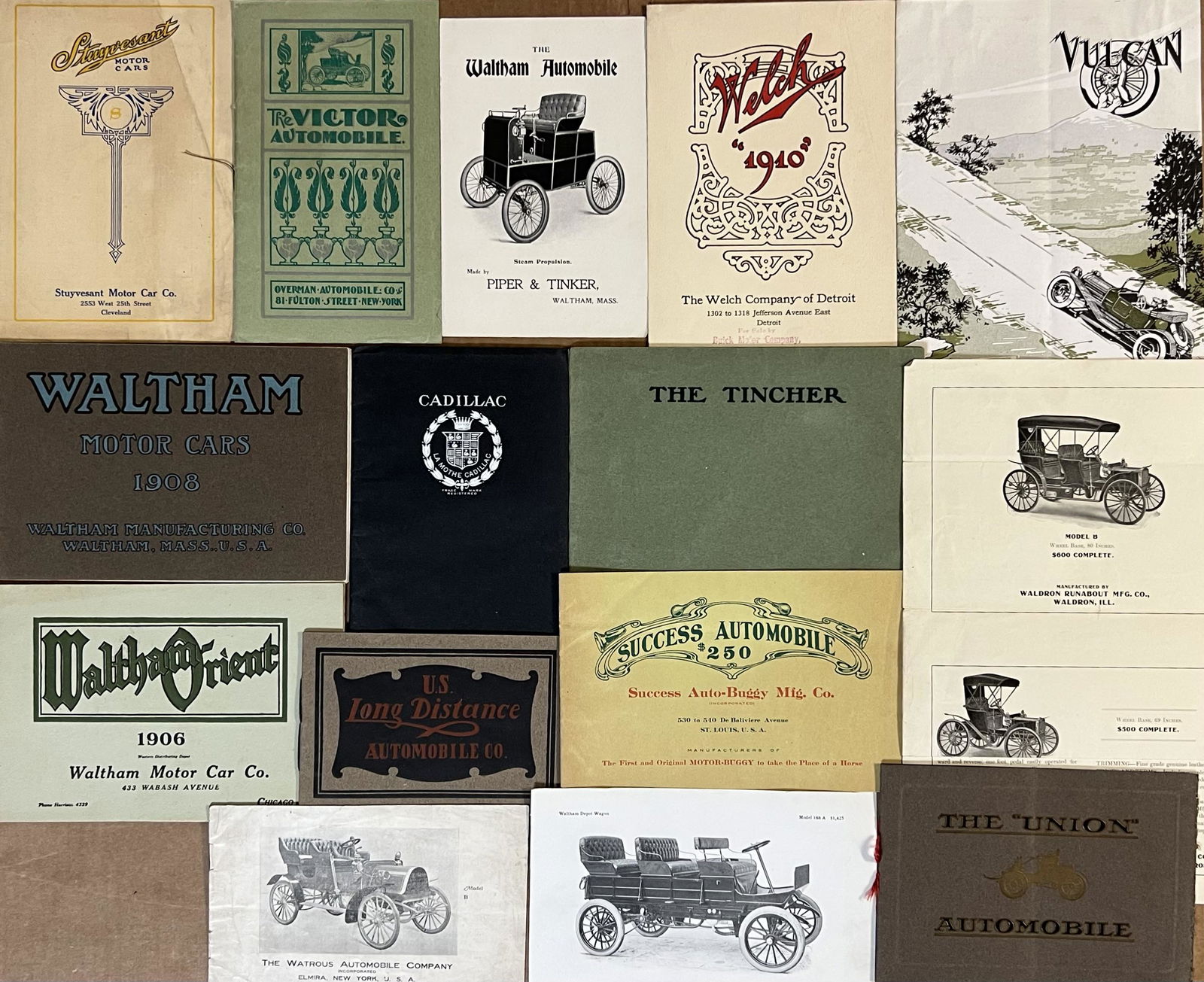 Fifteen early brass era brochures (1 of 2)
