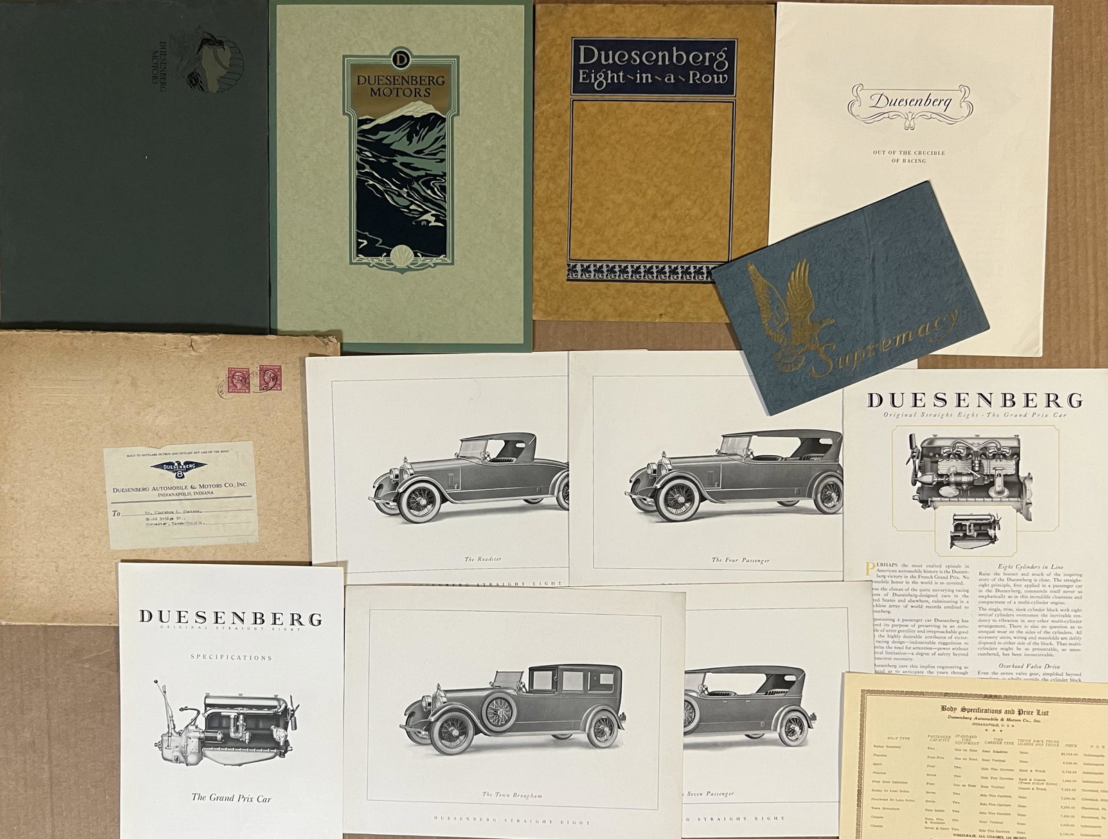 Six 1917-1927 Duesenberg items (1 of 2)