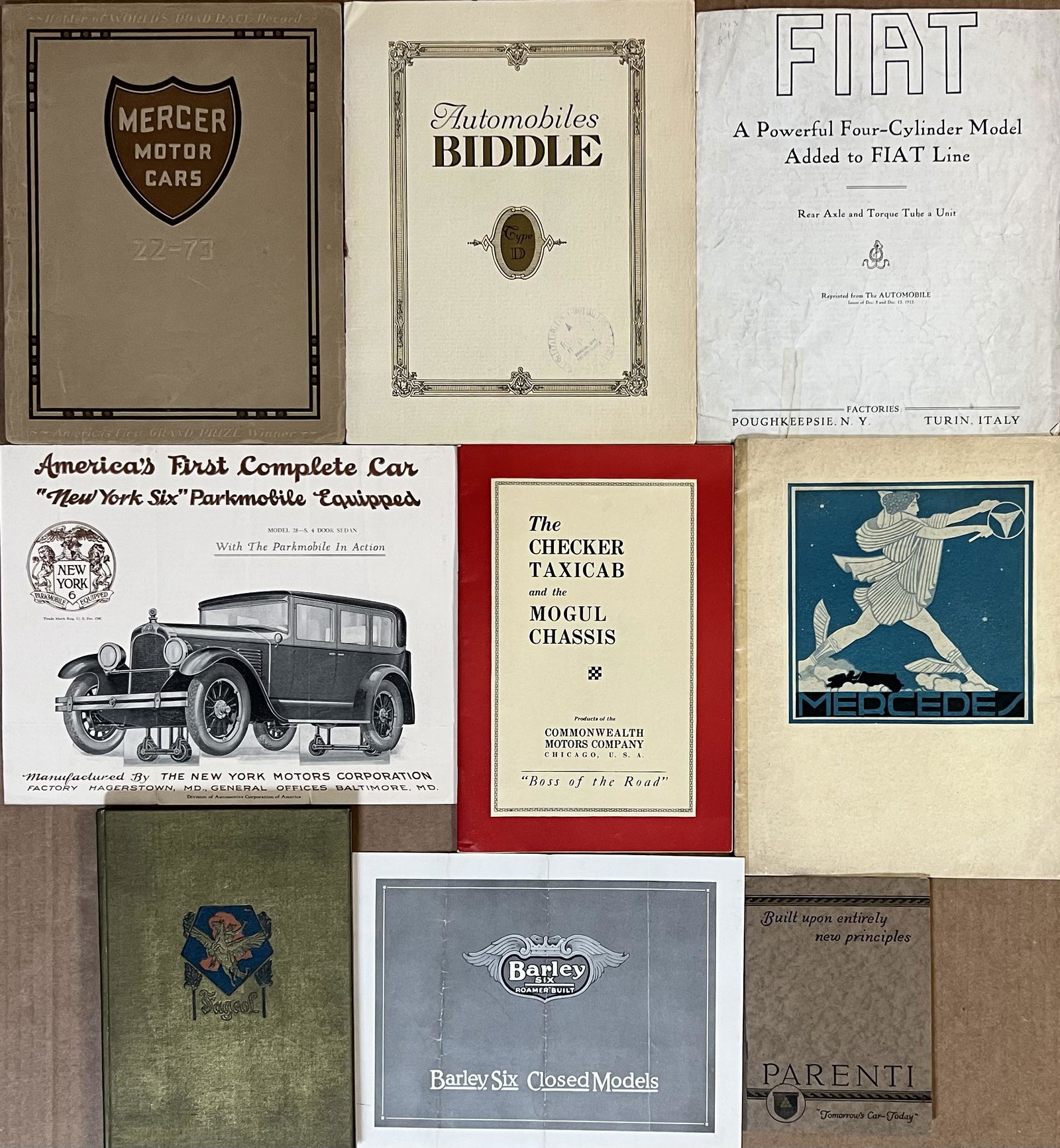 Nine low production quality car items - Teens-1920's (1 of 3)