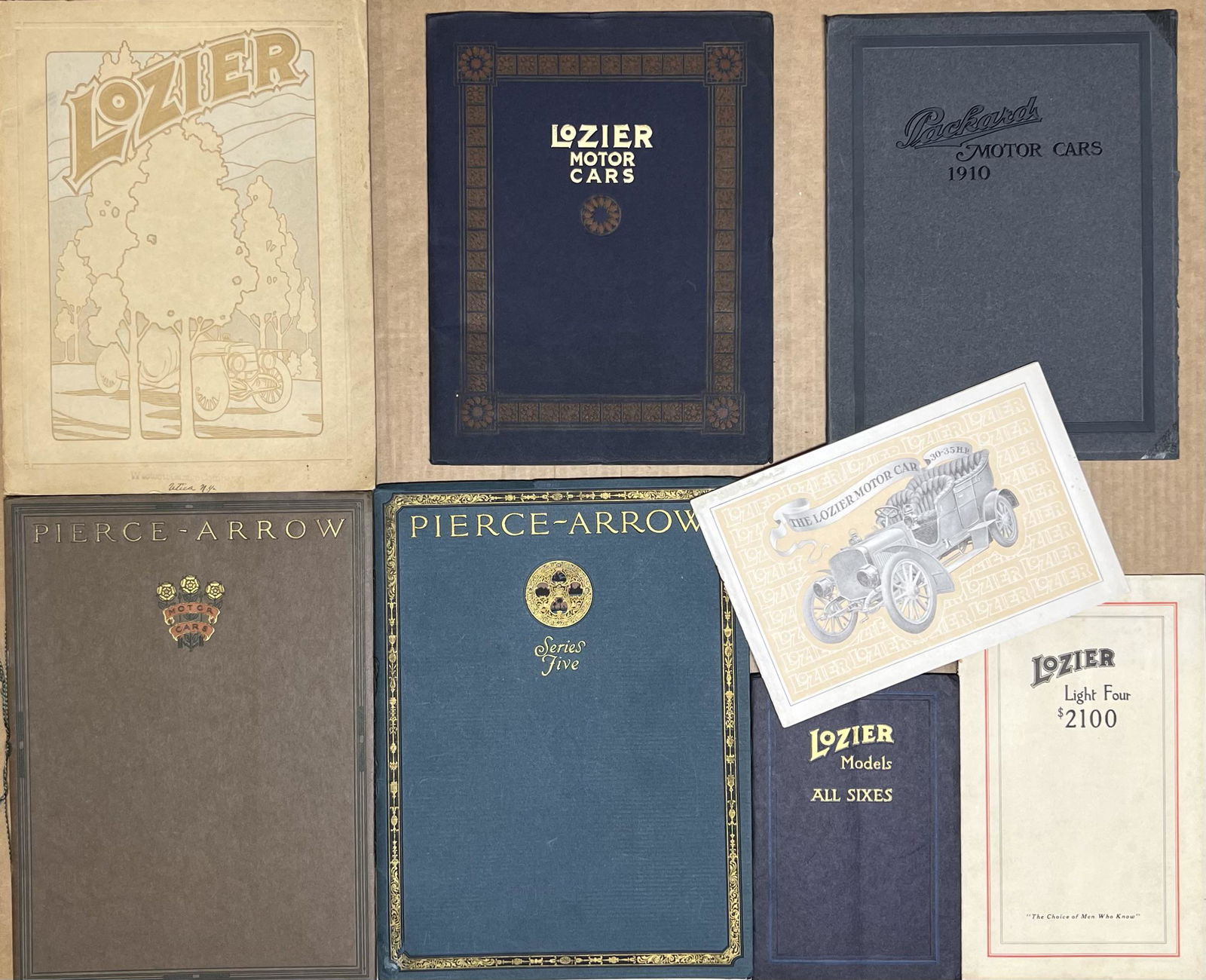 Eight 1905-1918 quality car catalogs (1 of 2)