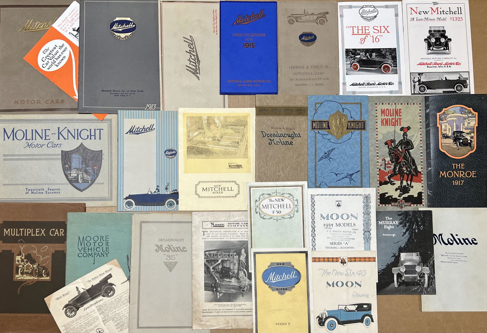 Twenty five brochures 1906-1922, various makes (1 of 2)