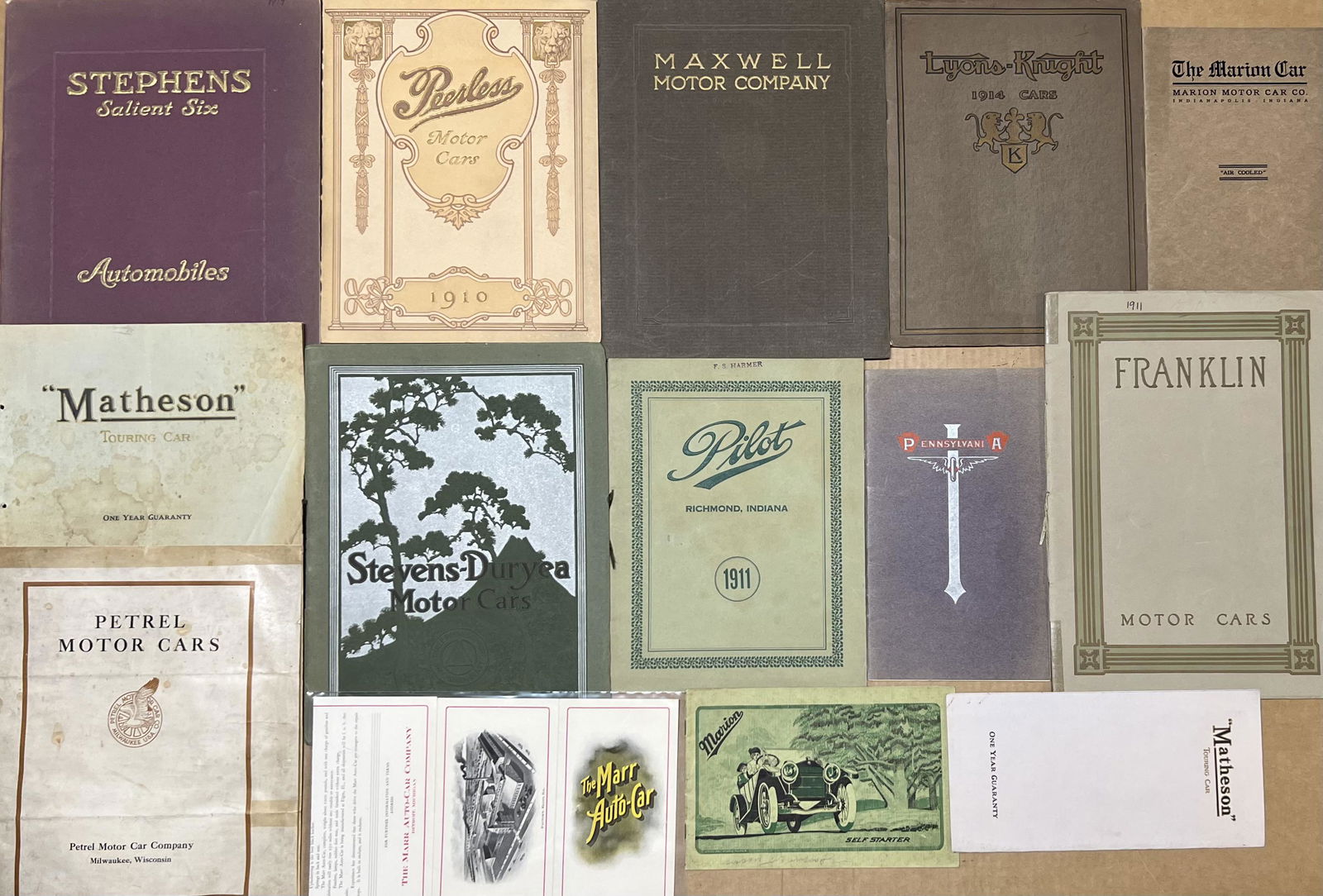 Fourteen brochures - mixed makes from 1904-1919 (1 of 2)