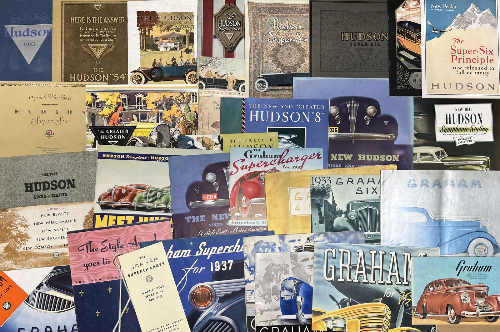 Thirty two Hudson and Graham brochures - 1910-1941 (1 of 3)
