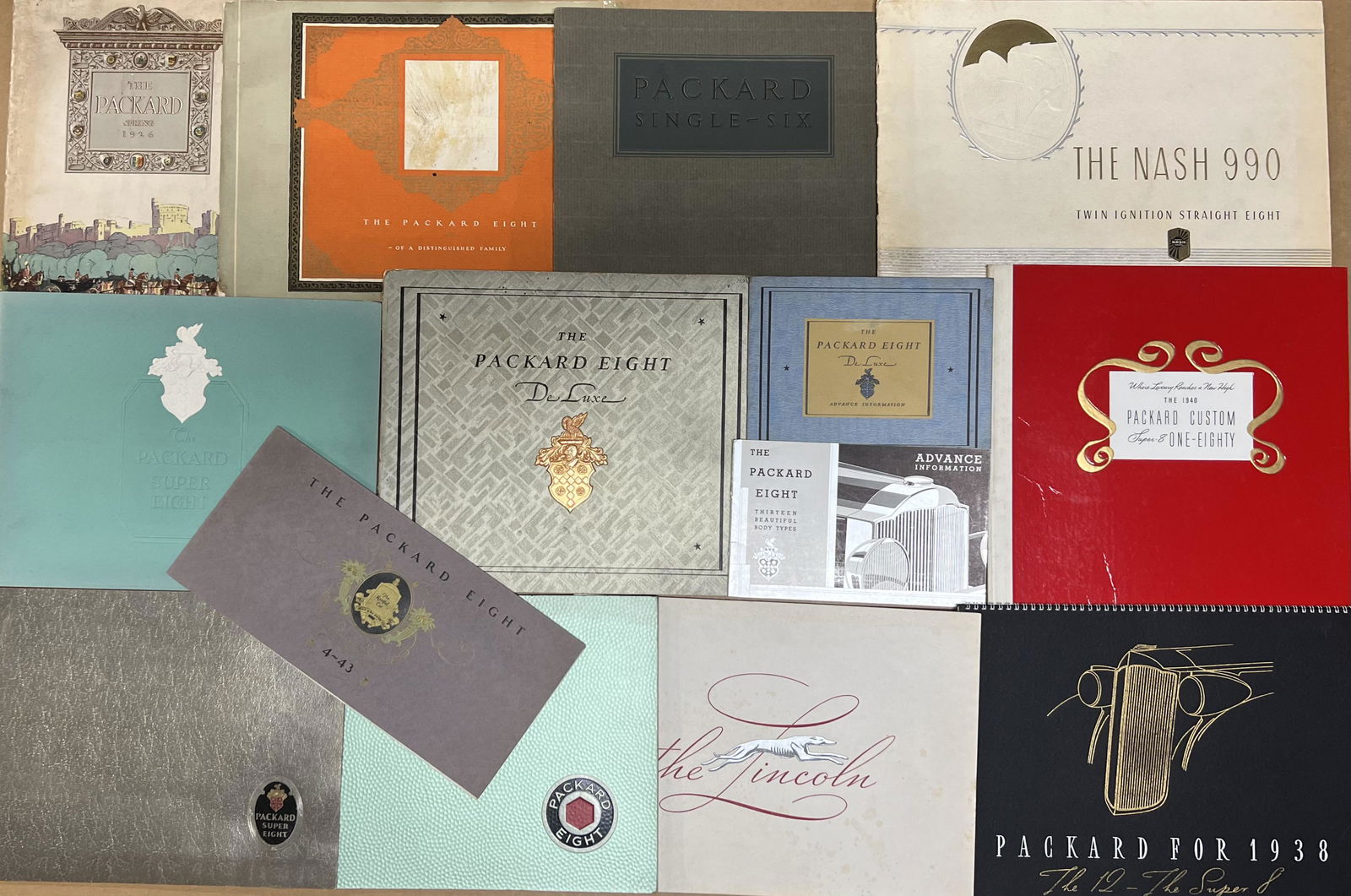 Fourteen classic era items - Packard, Lincoln, Nash (1 of 3)