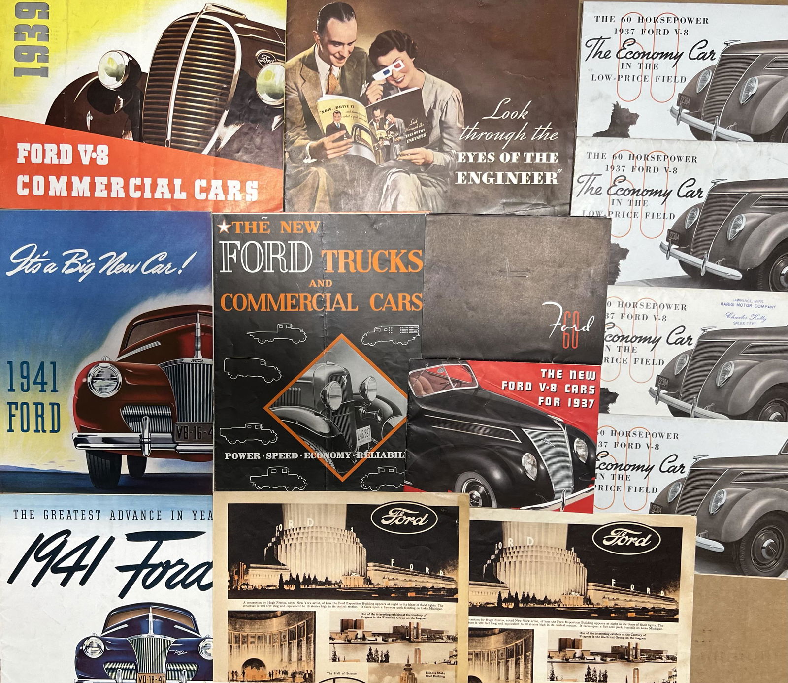 Twenty nine Ford V8 brochures from 1933 - 1940 (1 of 2)