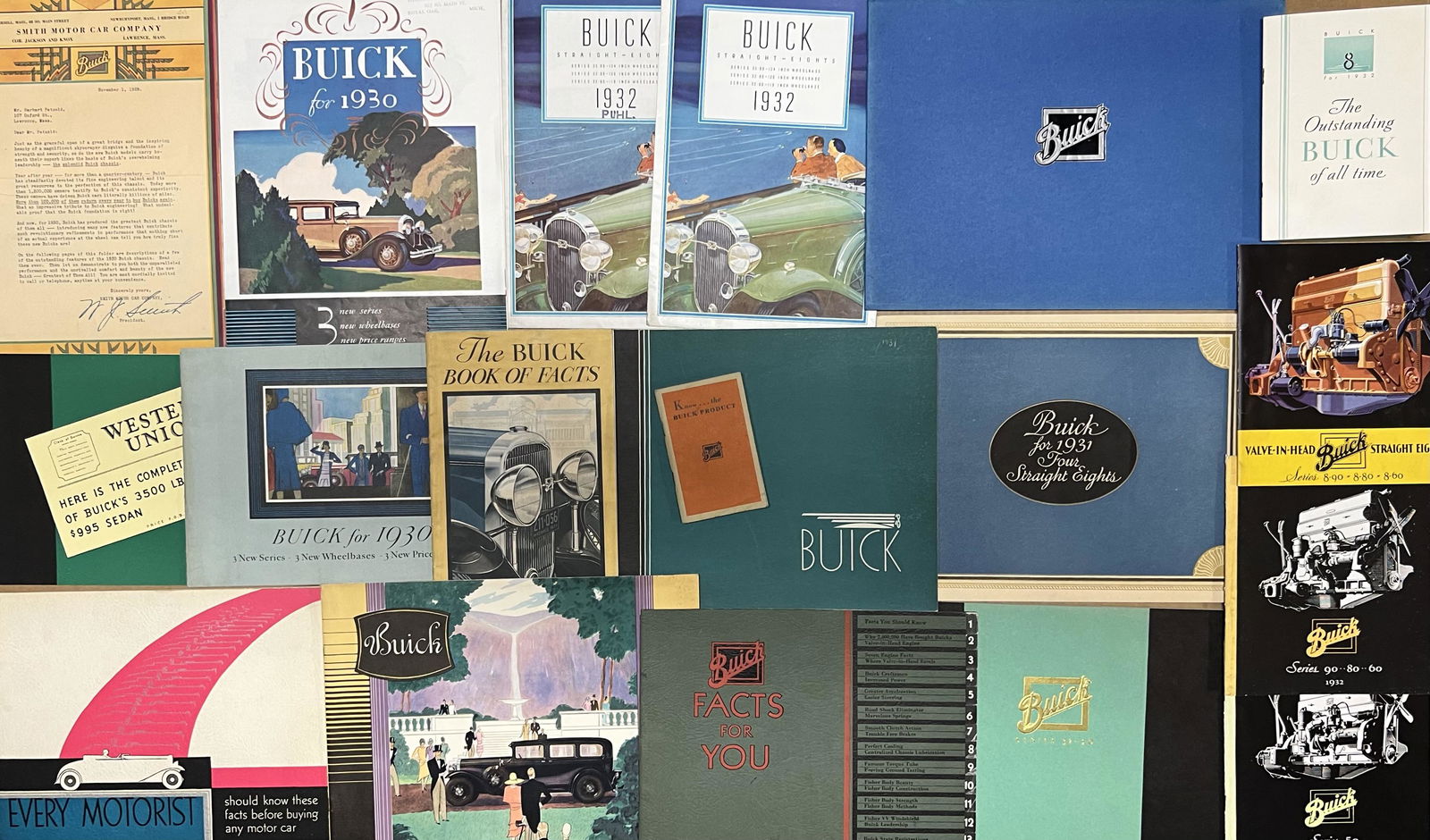 Eighteen 1930-1932 Buick brochures (1 of 2)