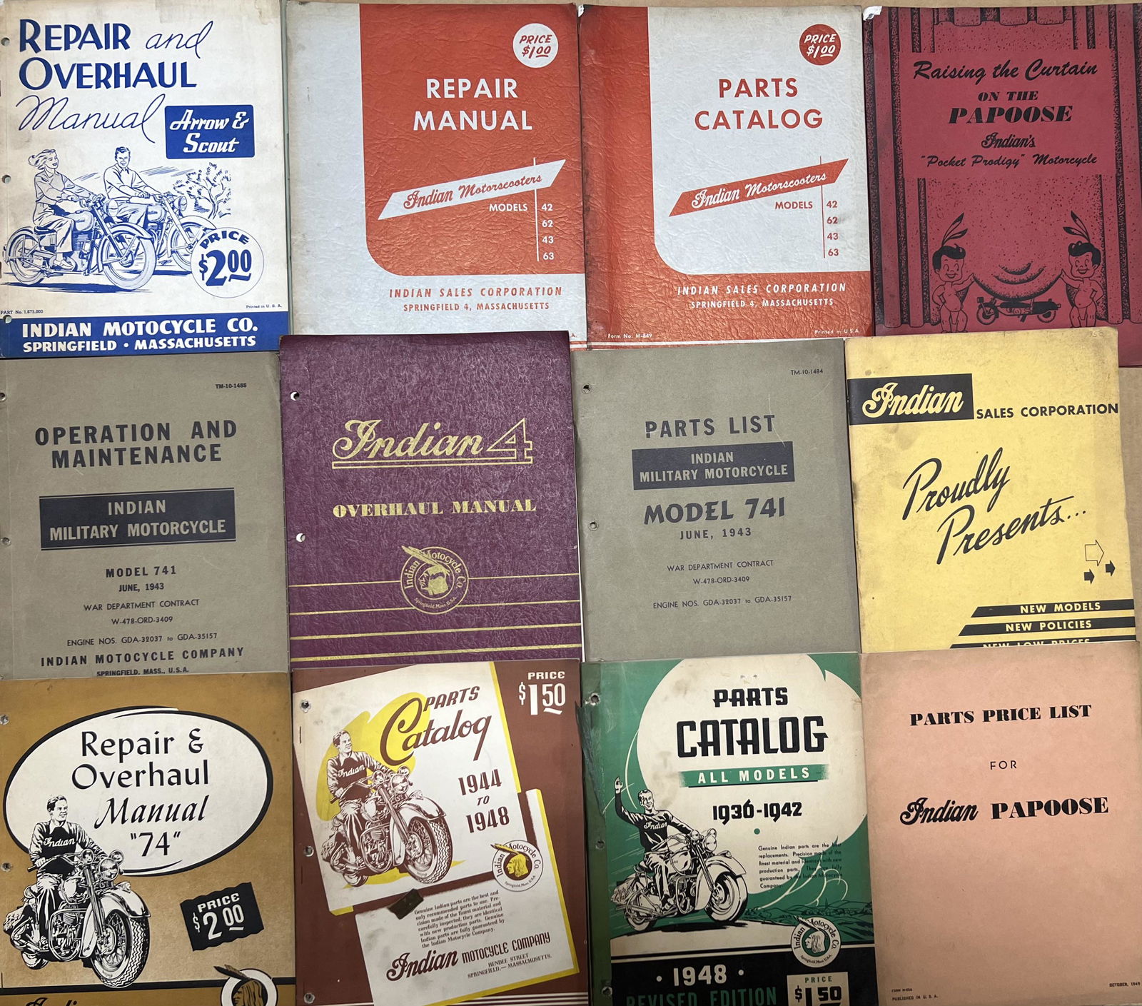 Indian motorcycle repair manuals, misc paper (1 of 2)