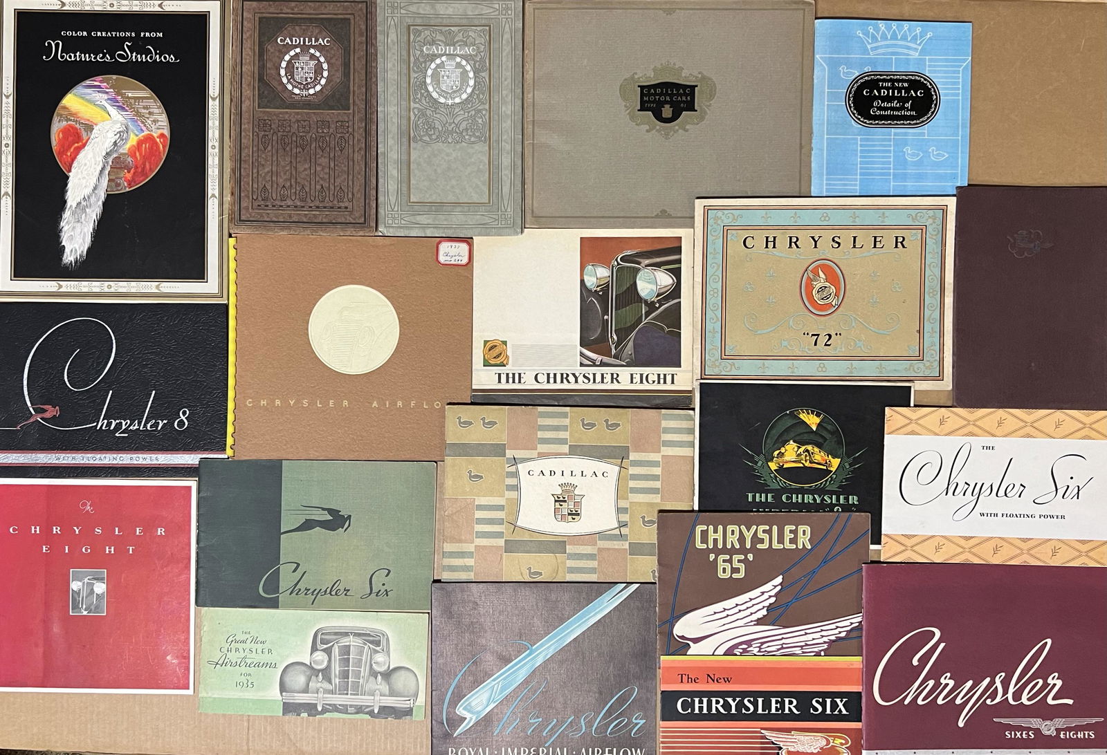 1912-1932 Cadillac and 1928-1937 Chrysler  - 20 total brochures - 20 total (1 of 2)