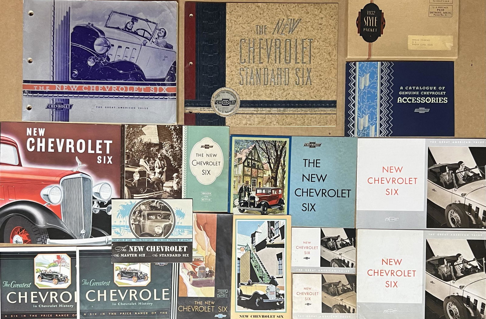 1930-1933 Chevrolet items - incl three dealers albums (1 of 2)