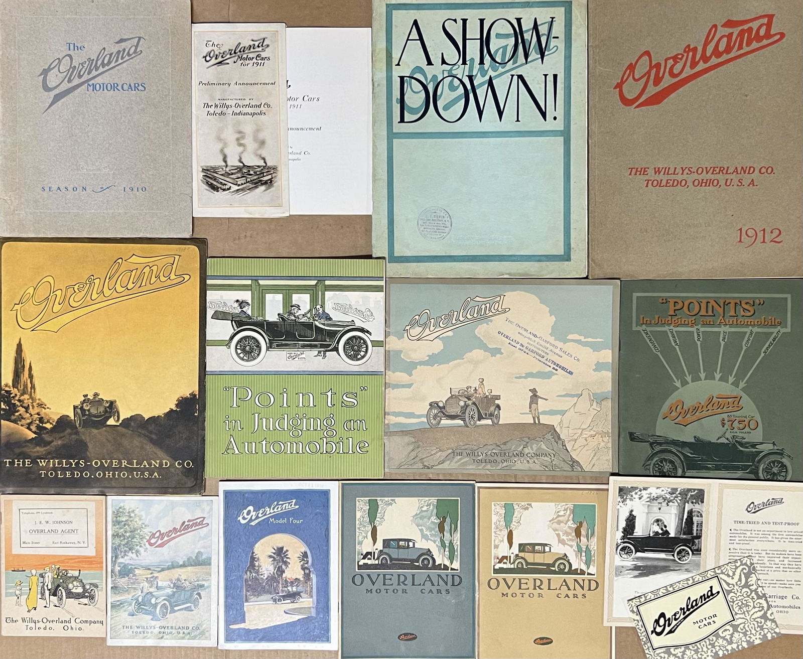Twenty five 1910-1926 Overland brochures (1 of 2)