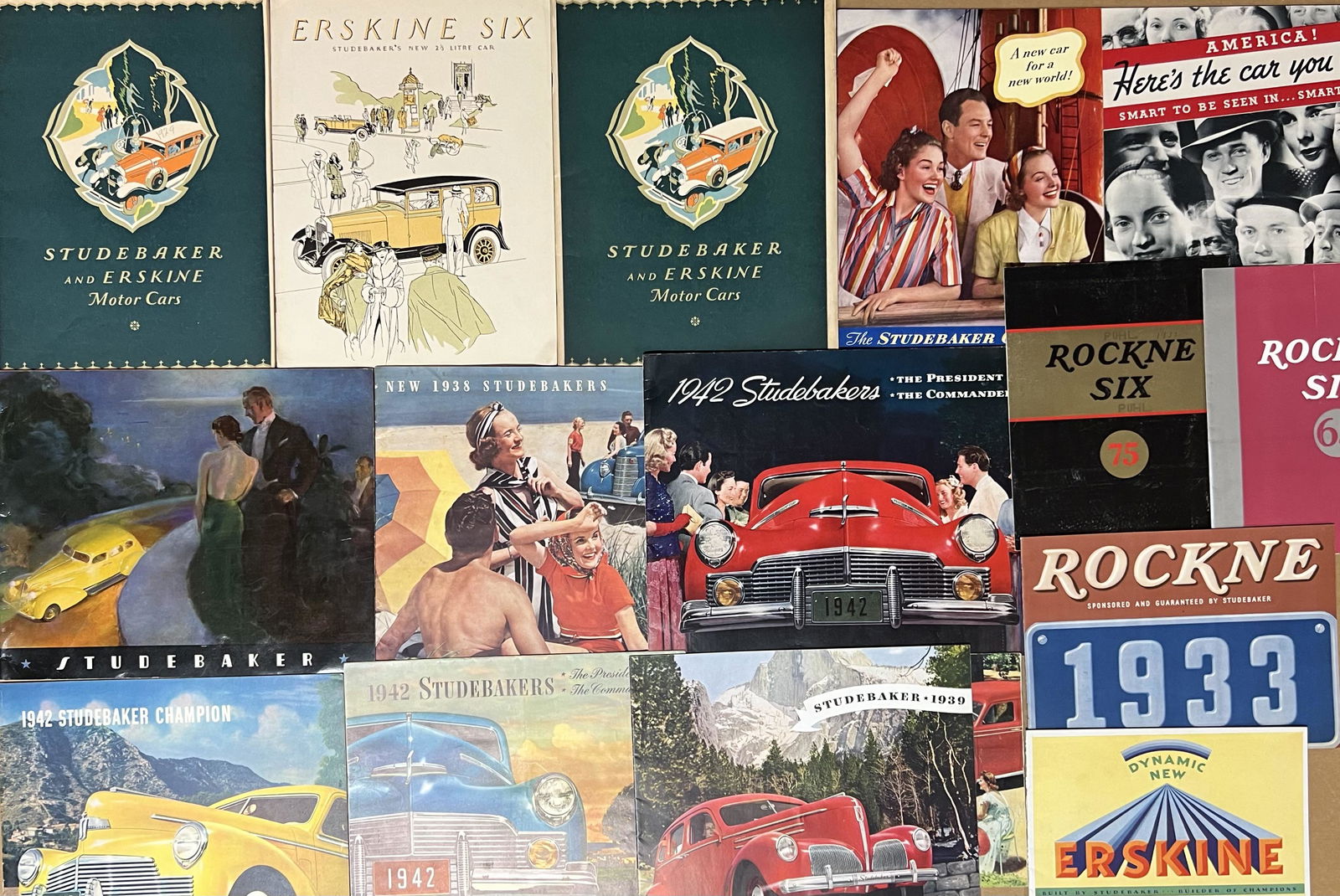 Thirty five Studebaker, Erskine, Rockne brochures (1 of 2)