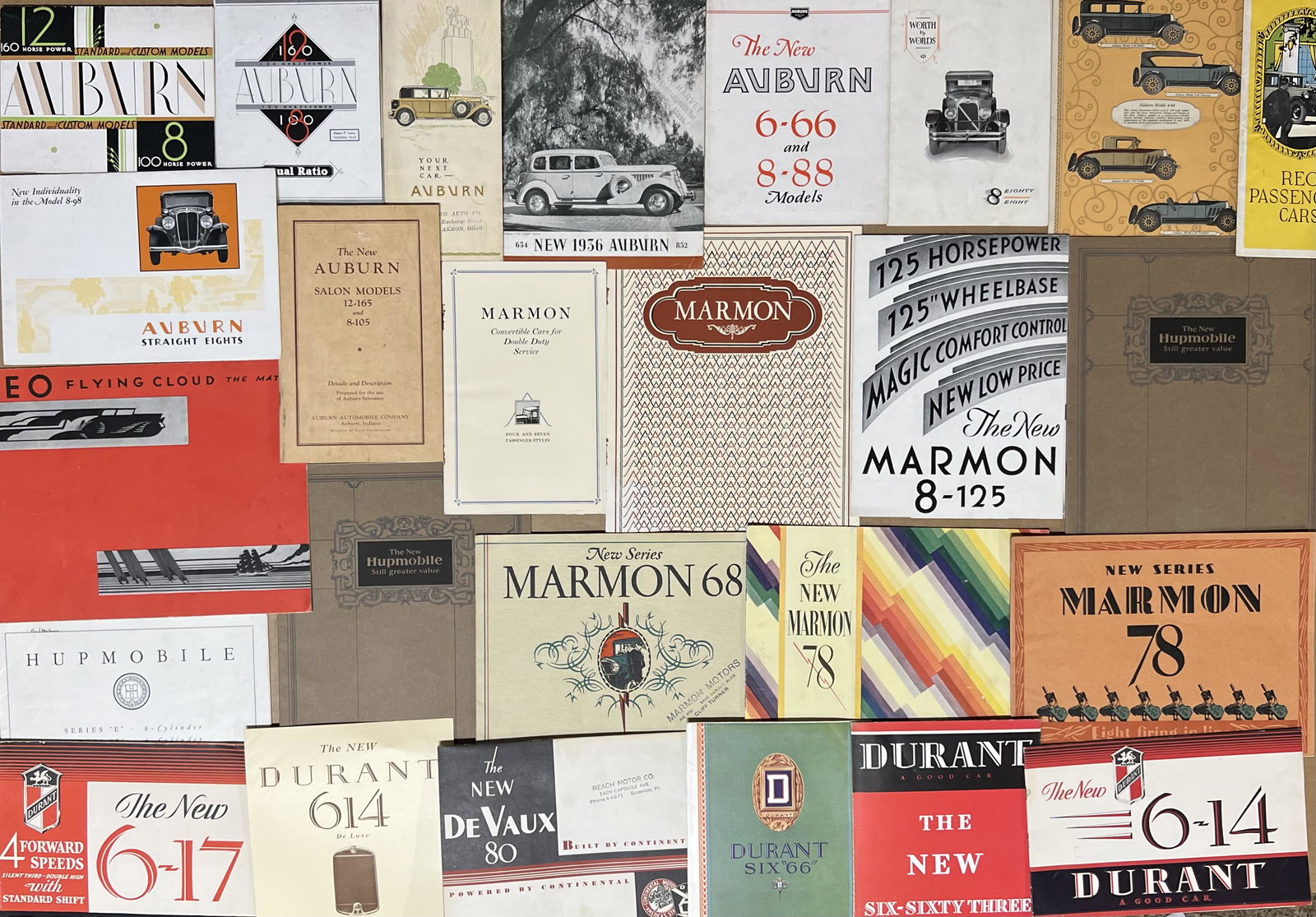 Forty mixed make brochures, 1920's-1930's (1 of 2)