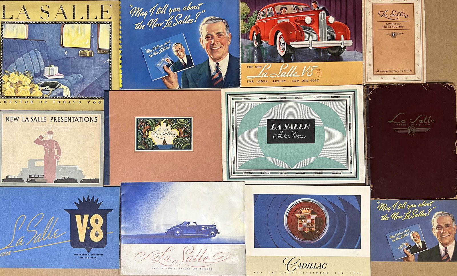 Twenty four Cadillac, LaSalle brouchures from 1927-1942 (1 of 2)