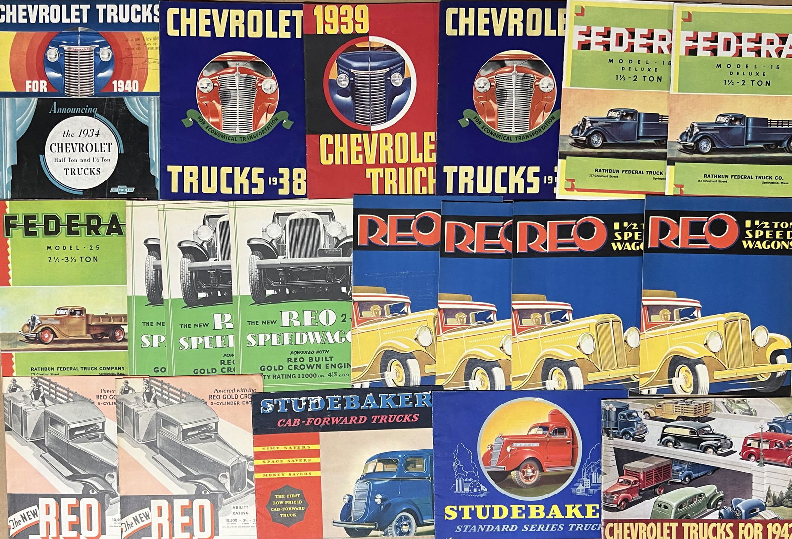 Thirty six truck brochures from 1920's-1930's (1 of 2)