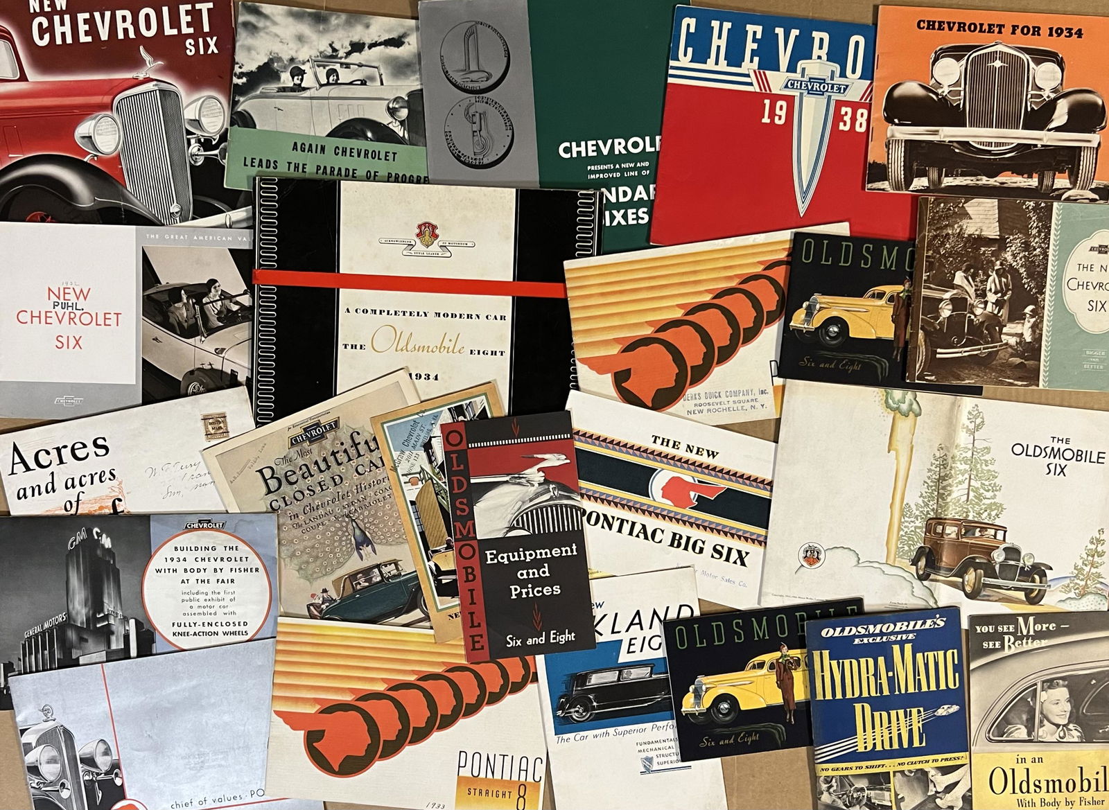 Late 1920's-early 1940's GM car brochures - 40 total (1 of 2)