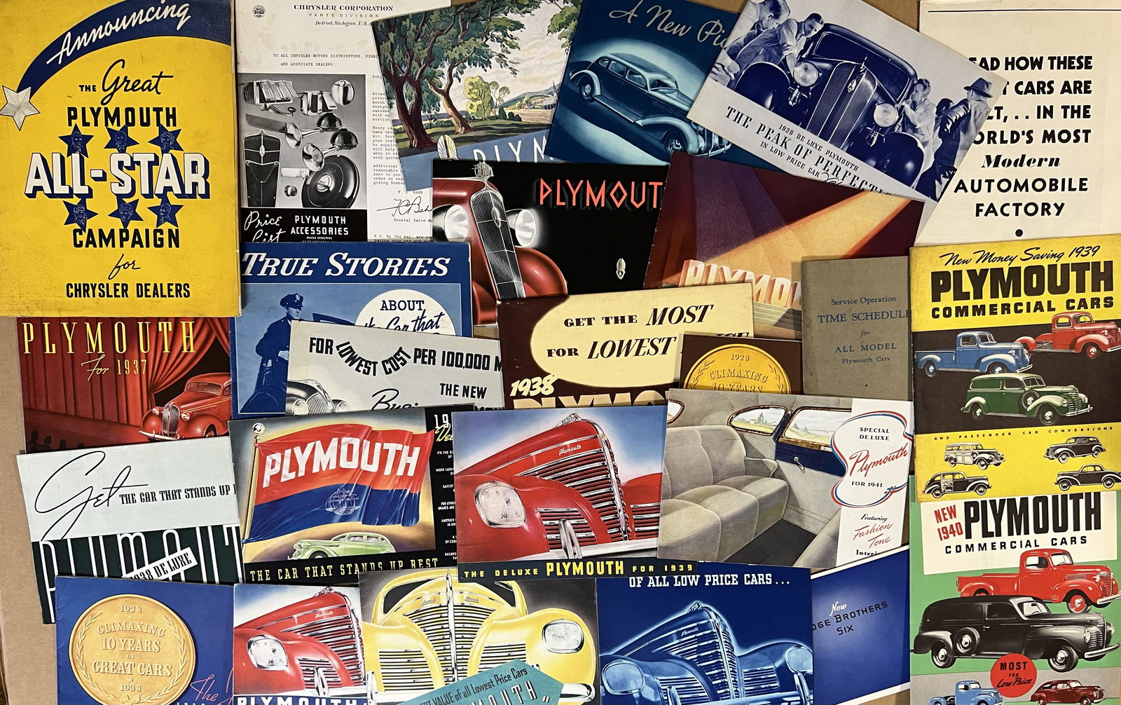 Seventy Plymouth, Dodge brochures - 1920's - 1940's (1 of 3)