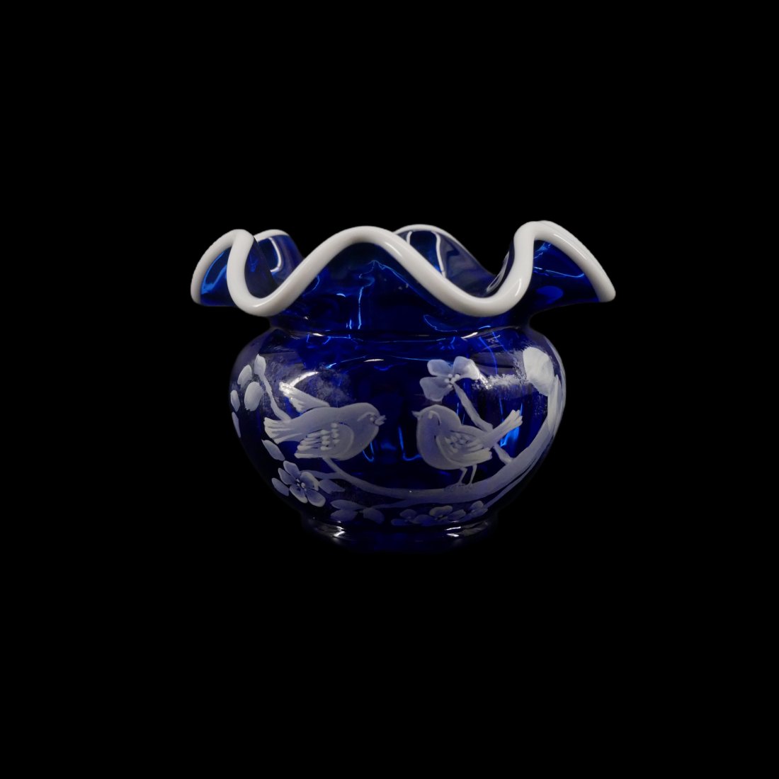 Hand Painted Bird and Flower Fenton Vase (1 of 8)