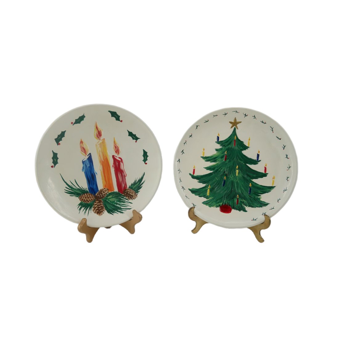 Vintage Hand-Painted Christmas Plates (1 of 5)