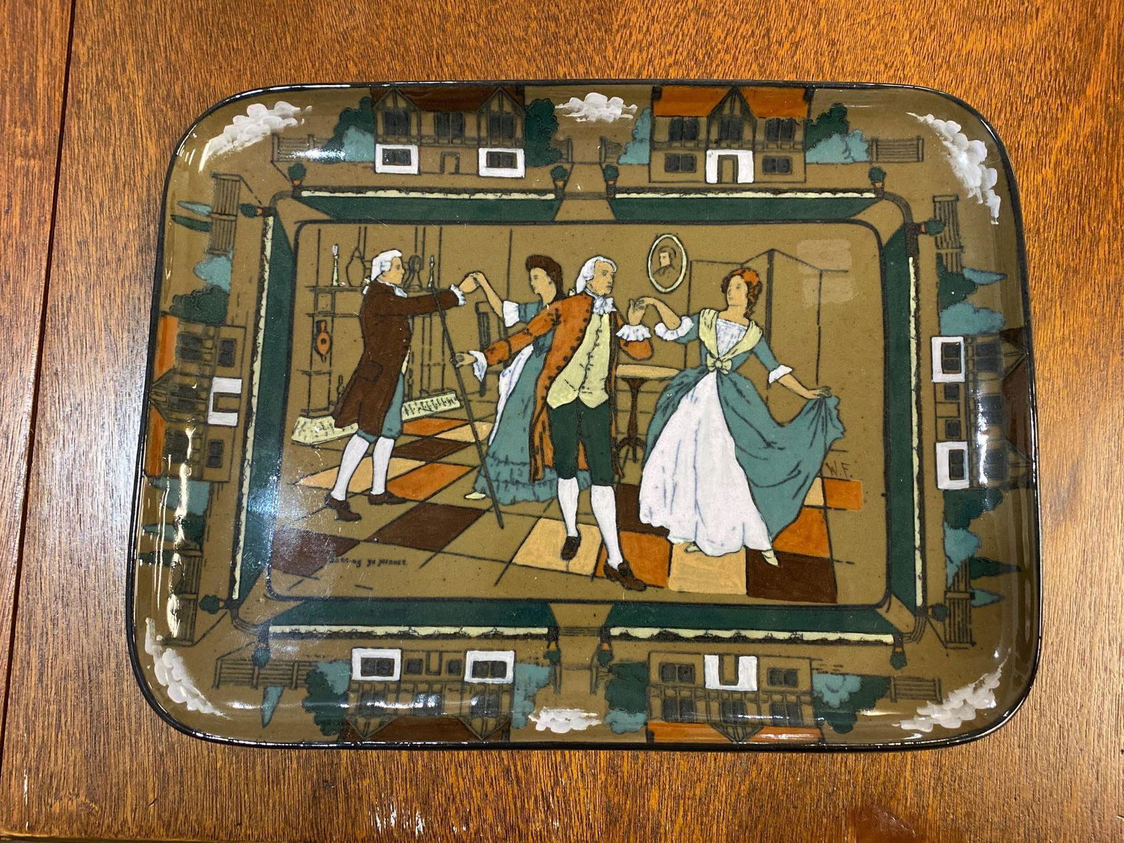 Buffalo Pottery Deldare Ware 1908 Platter 12" x 9" (1 of 3)