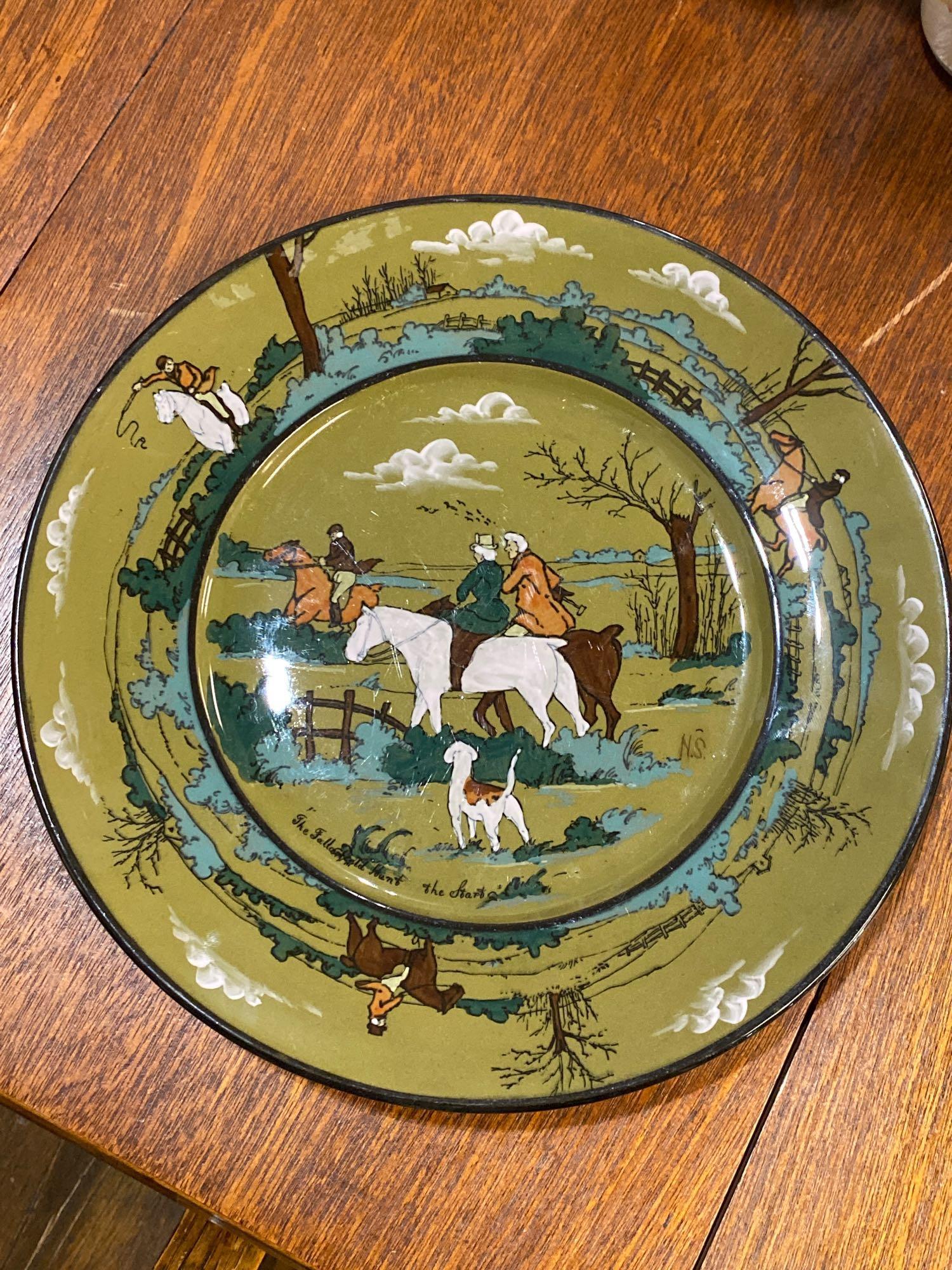 Buffalo Deldare Ware Plate The Fallow Field "The Hunt" (1 of 3)