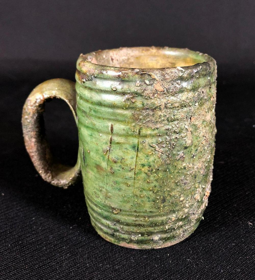 George E. Ohr (American 1857-1918) Burnt Baby Mug, (1 of 4)