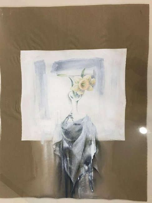 Neil Meitzler "Still Life Daffodil in Mari Vase" (1 of 3)