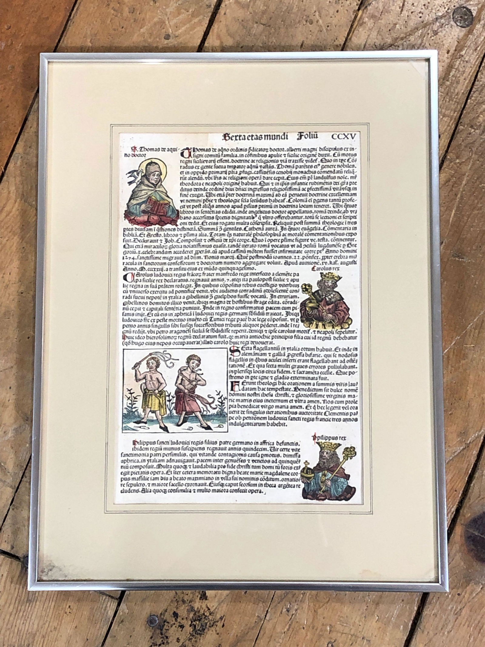 Weltchronik Page Woodcut Colored Lithograph (1 of 4)