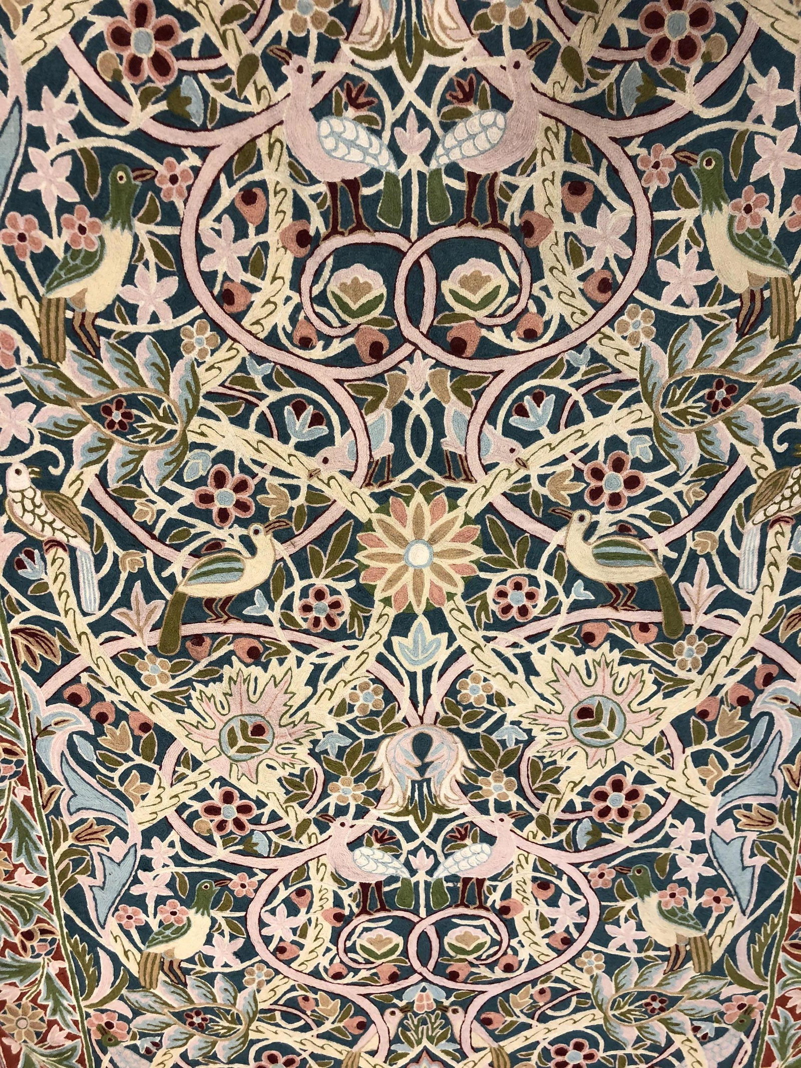 Persian - Aubusson Design Crocheted Wall Hanging,: with backing, 94" x 58"