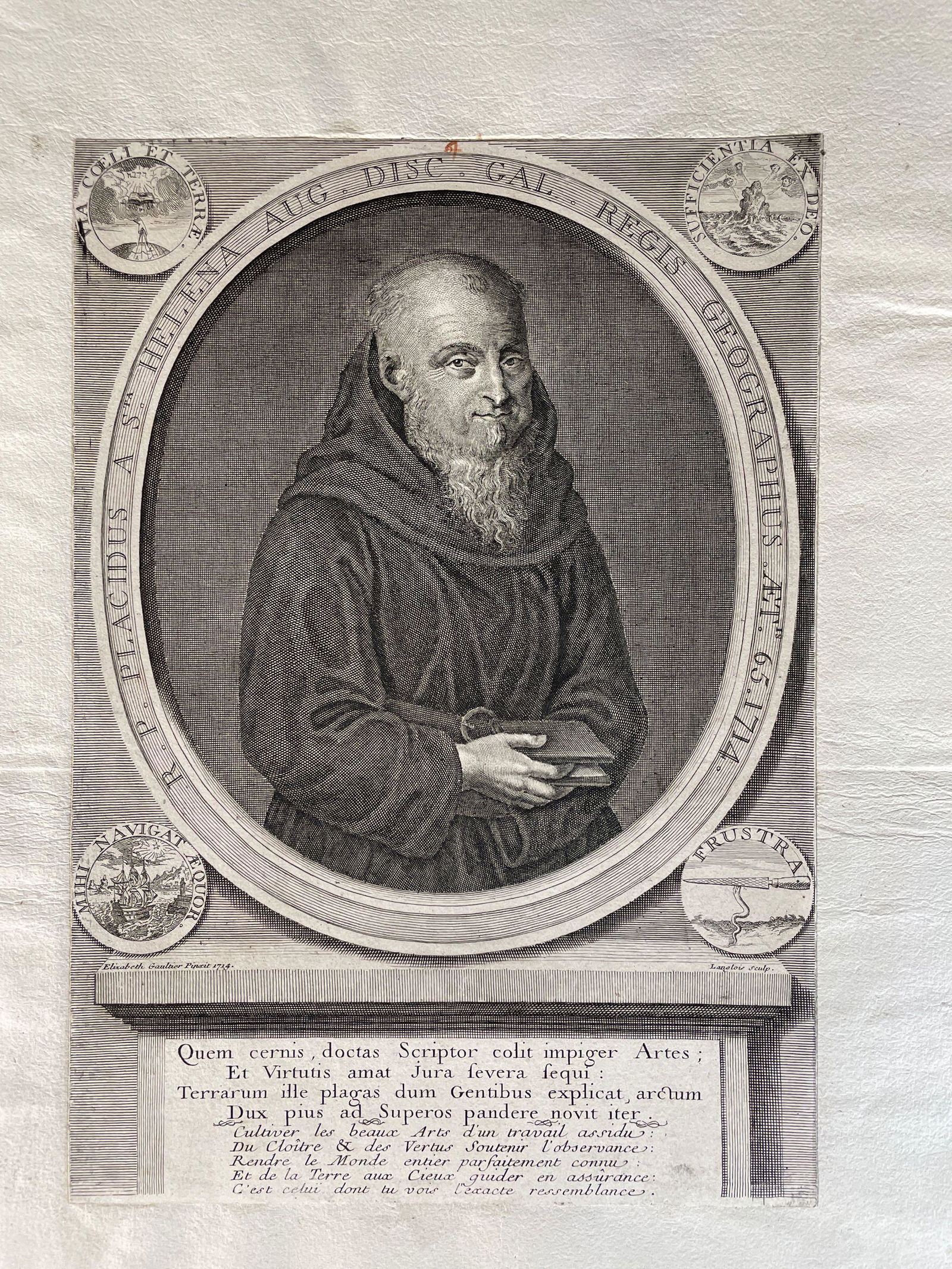 Jean-Charles Langlois (1789-1870) & Gautier, Elisabeth "Father R.P. Placidus," Etching: Sight View 11-1/8" x 7-1/4", Overall View 21-1/4" x 15-1/2", Marked No.3 Top Right Corner