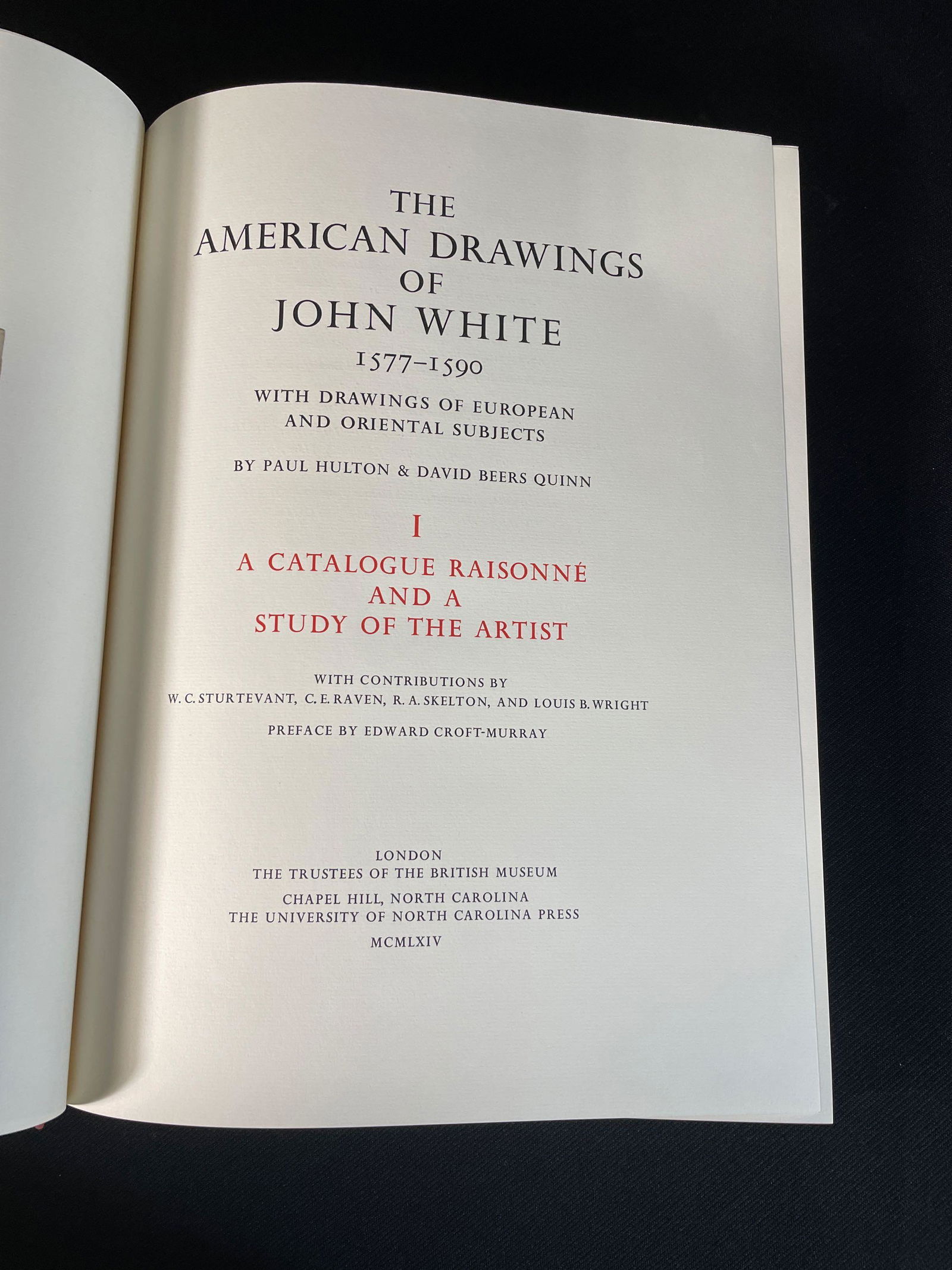 Hulton, Paul & Quinn, David Beers "The American Drawings of John White" Vol. 1&2 w/ (1 of 12)
