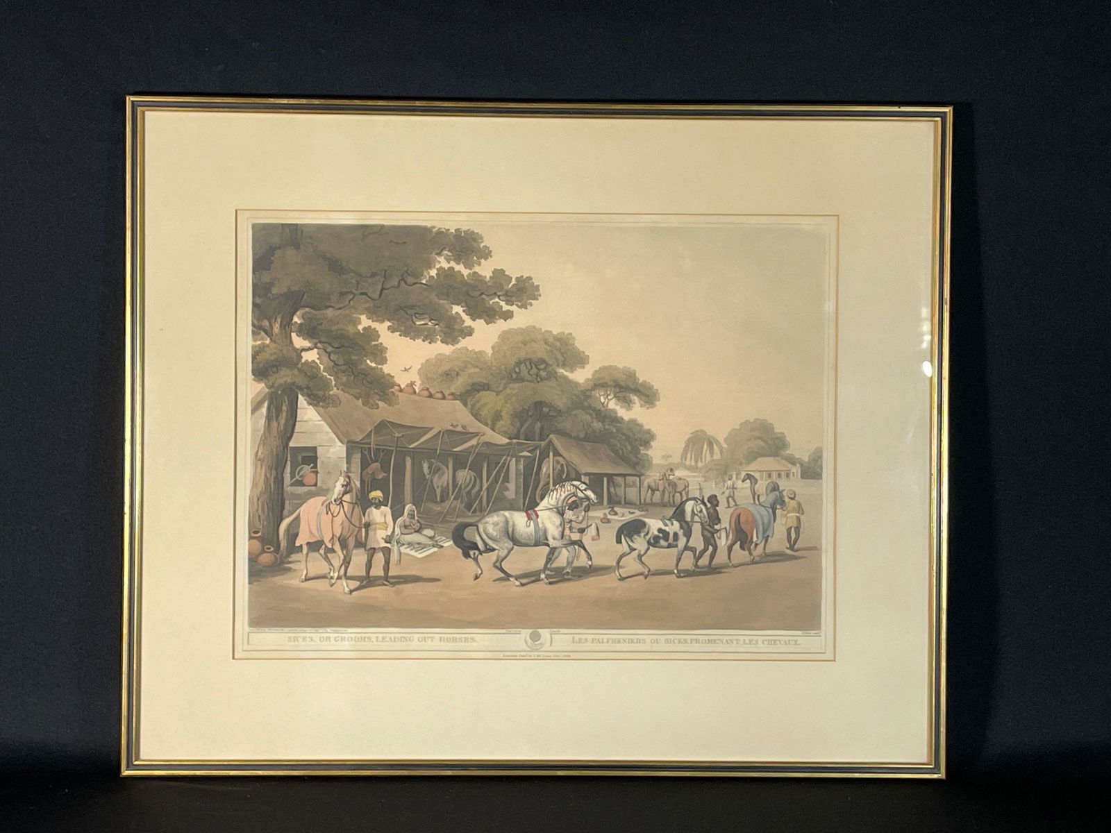"Sices, Or Grooms Leading Out Horses" Samuel Howitt (English 1756-1822) Colored Lithograph (1 of 6)
